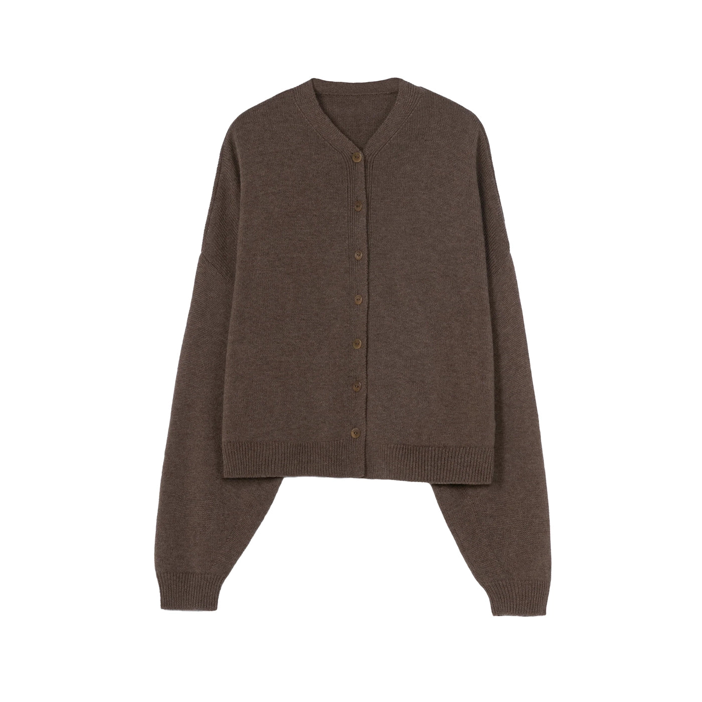MERINO WOOL CARDIGAN - TAUPE