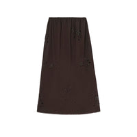 EMBELLISHED TAILORING SKIRT - DARK BROWN