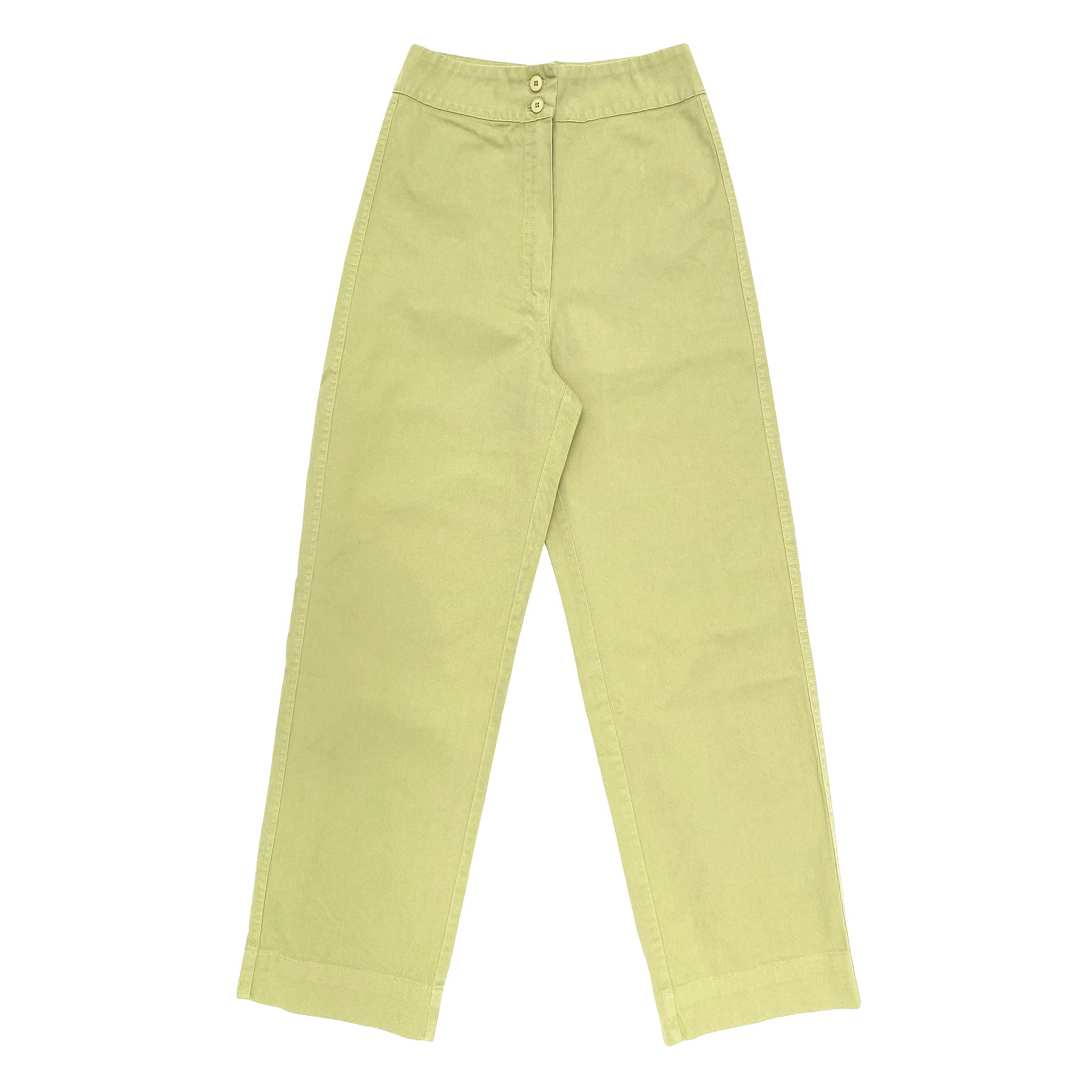 SAMPLE - COTTON FLY FRONT PANT - LIME