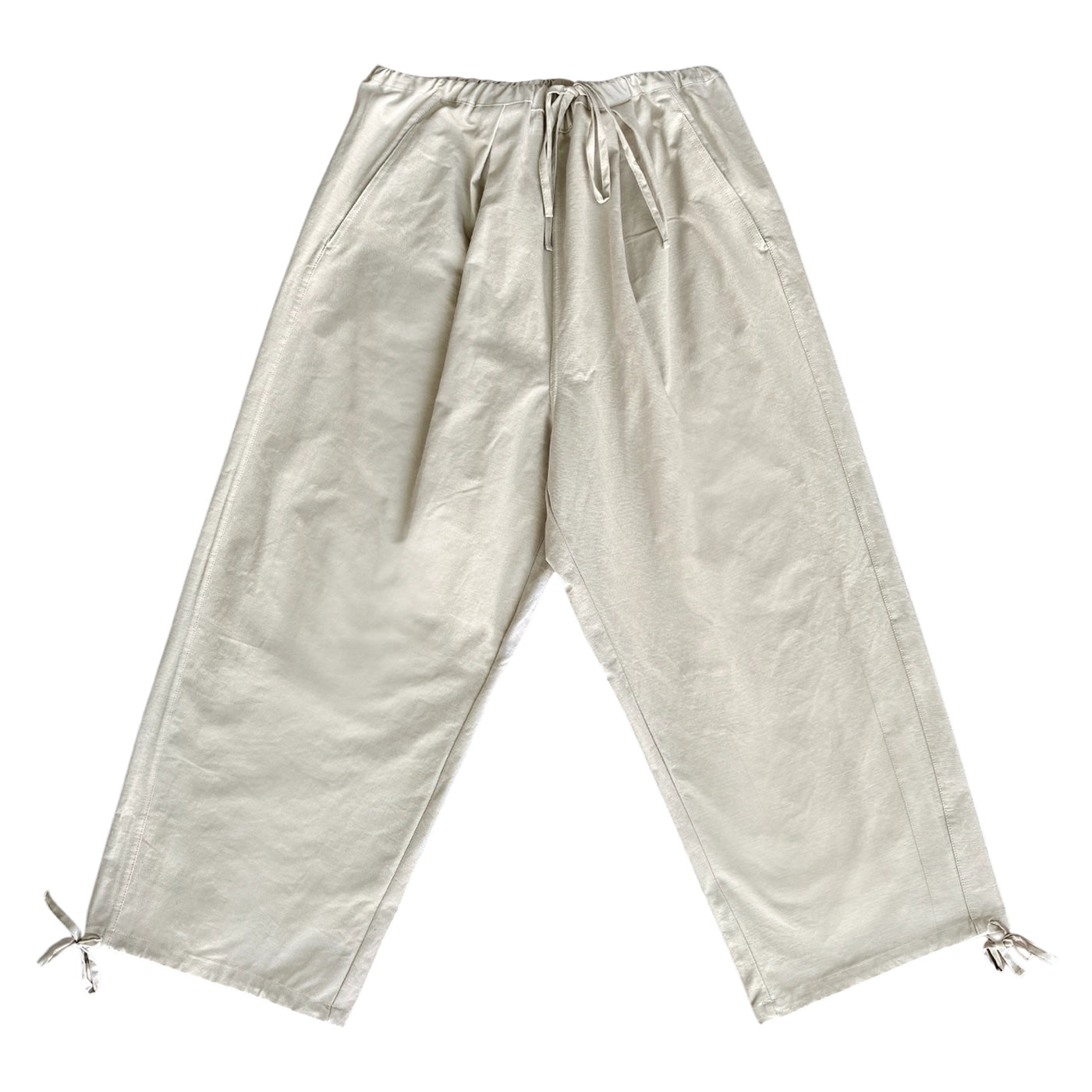DRAWCORD WIDE LEG PANT - CREAM