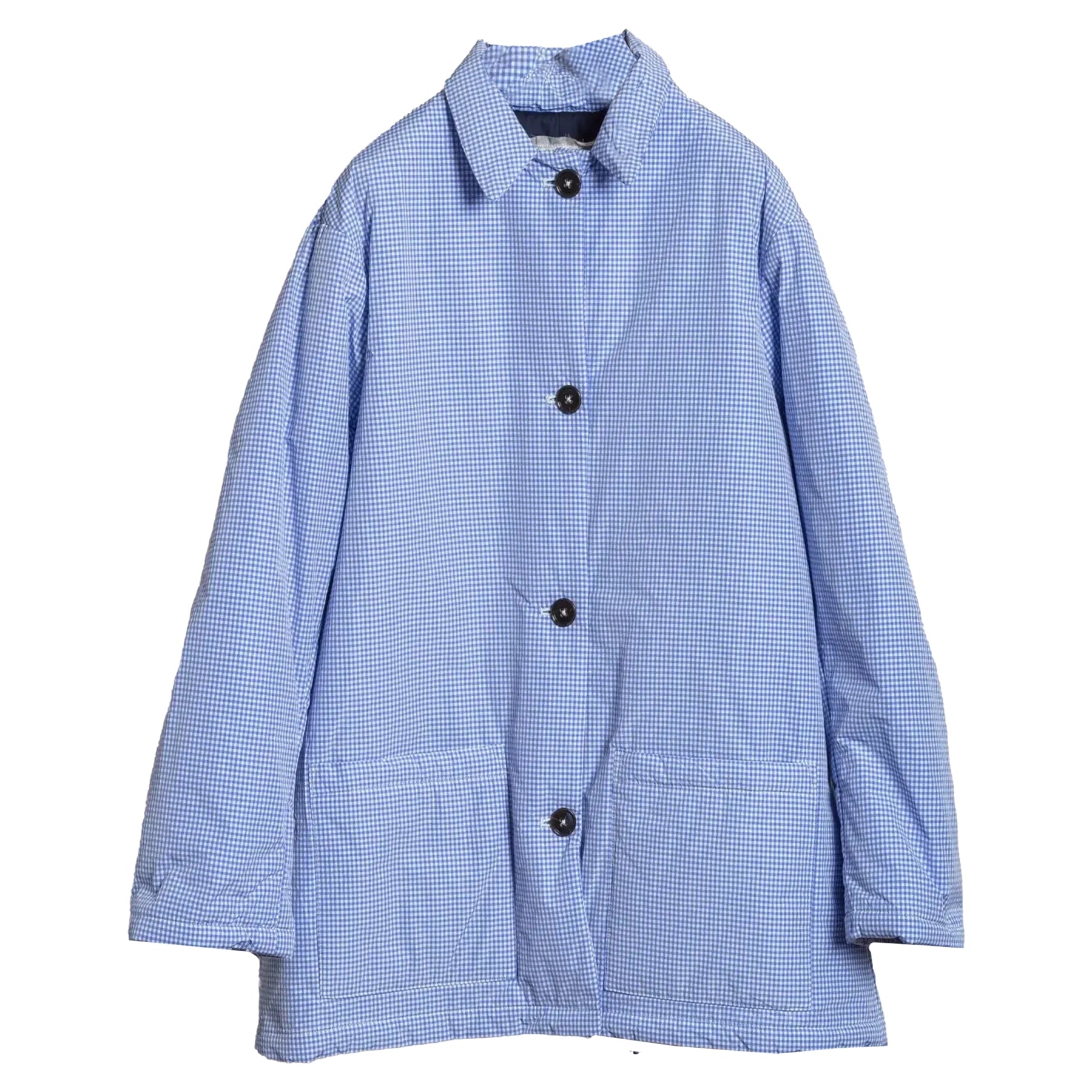 BIG PUFF COAT - BLUE CHECK