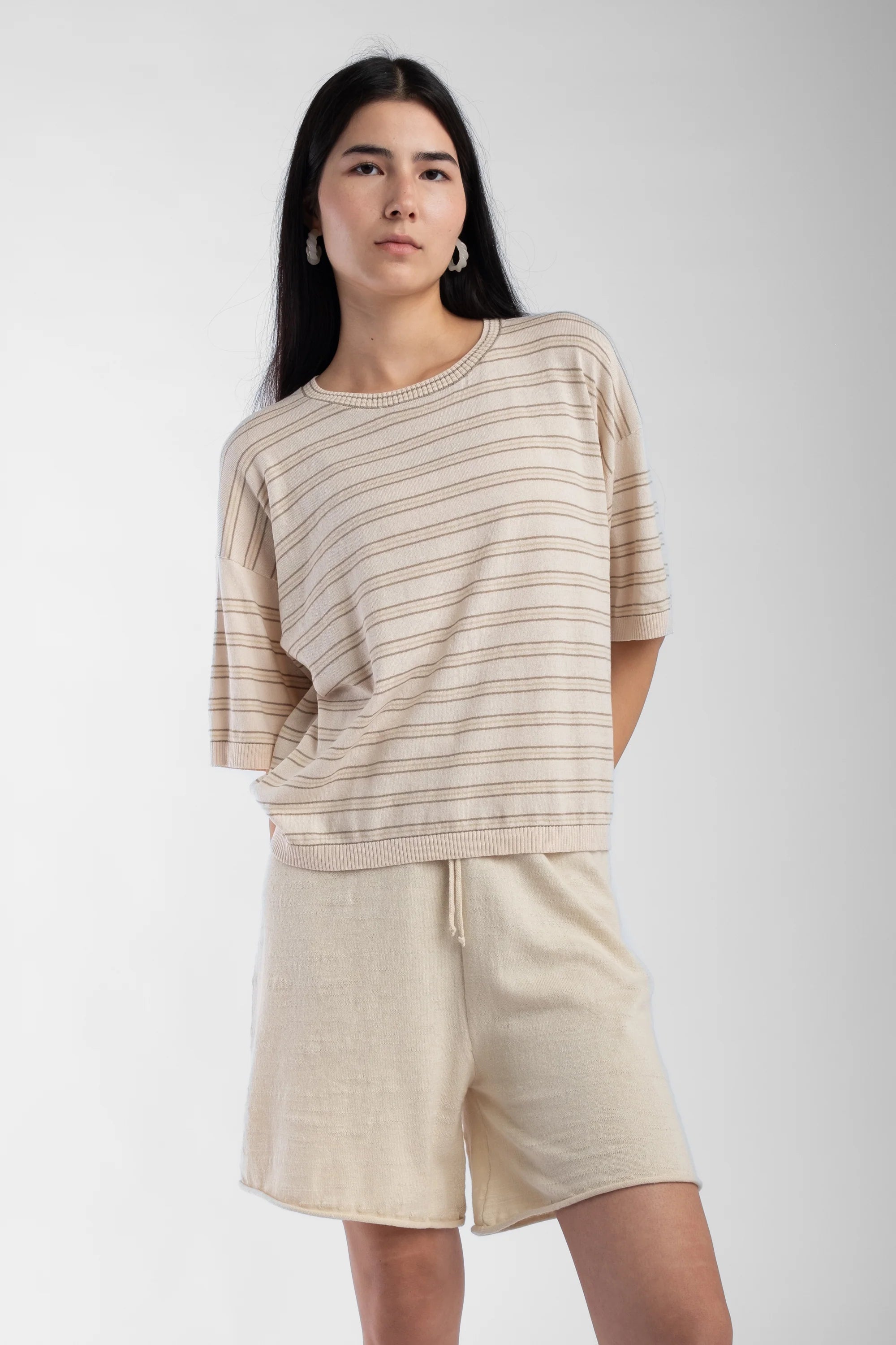 EXTRA FINE KNIT TEE - STRIPE