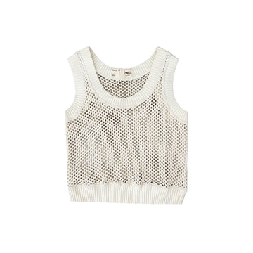 SLEEVELESS KNITTED TOP - OFF WHITE