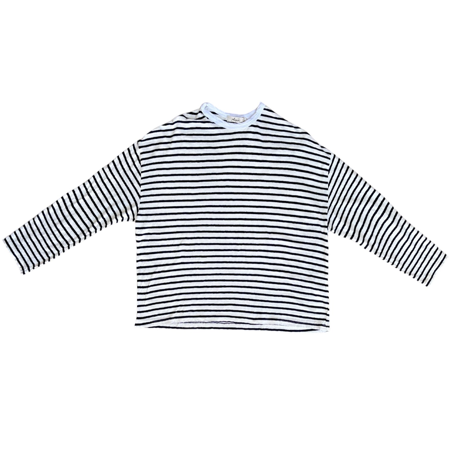STRIPES PULLOVER - WHITE/NAVY STRIPE
