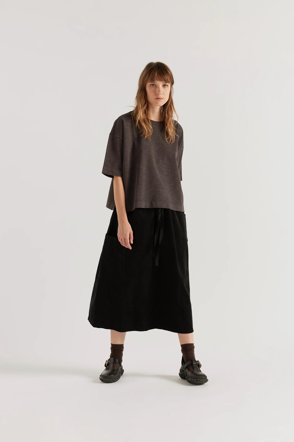 OVERDYED OBELISK TEE - LICORICE