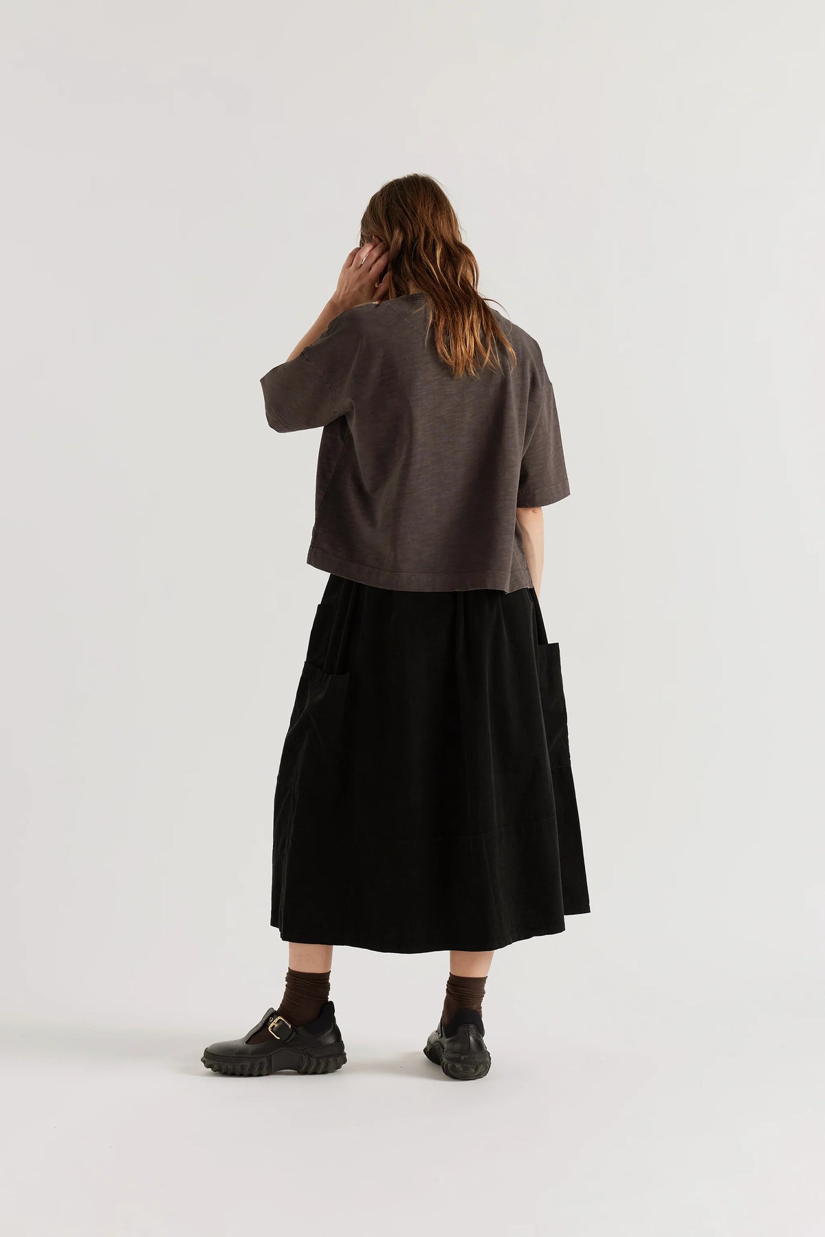 OVERDYED OBELISK TEE - LICORICE