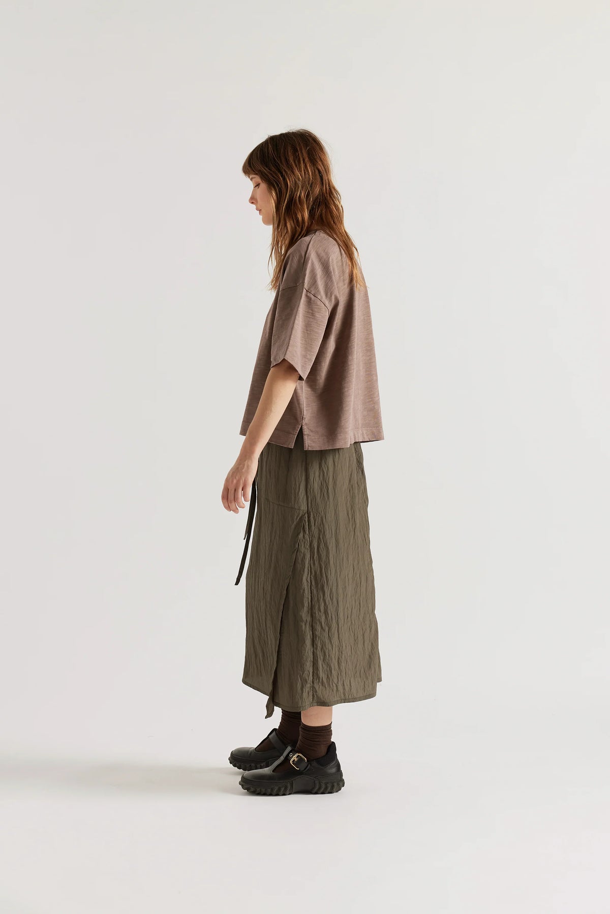 OVERDYED OBELISK TEE - NUT BROWN