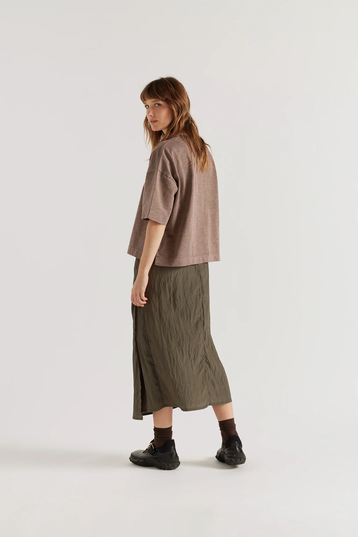 OVERDYED OBELISK TEE - NUT BROWN