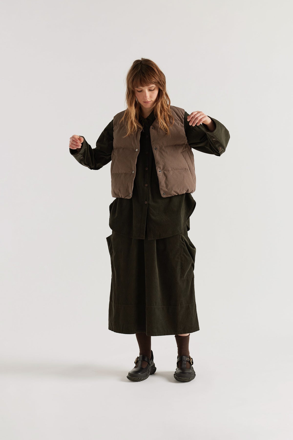 STATIC QUILTED VEST - COCOA