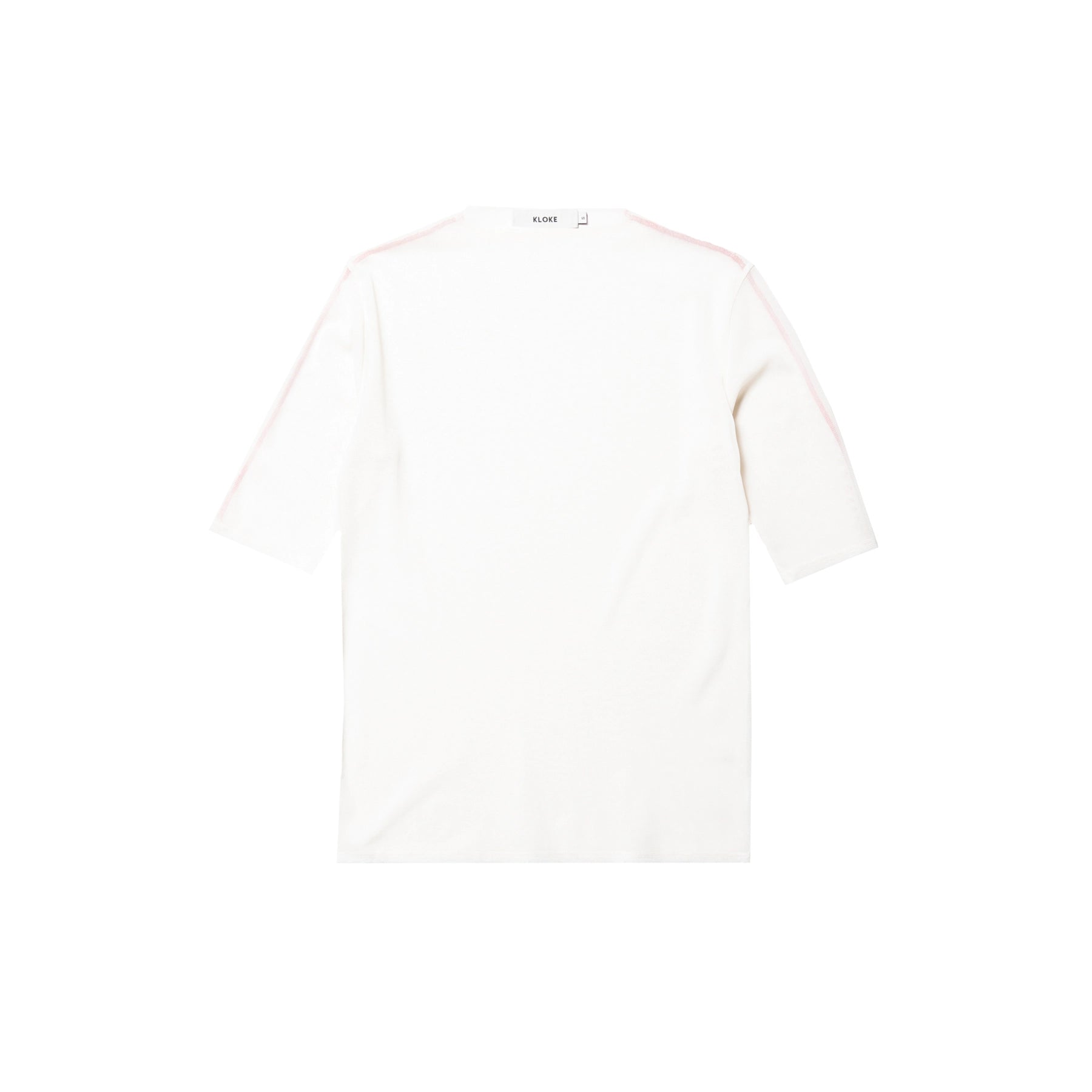 FLOW MESH SS TOP - ECRU/RED