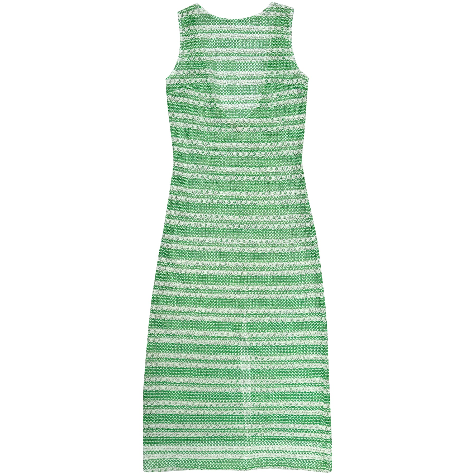 LOW BACK COLUMN DRESS - LIME/IVORY CROCHET