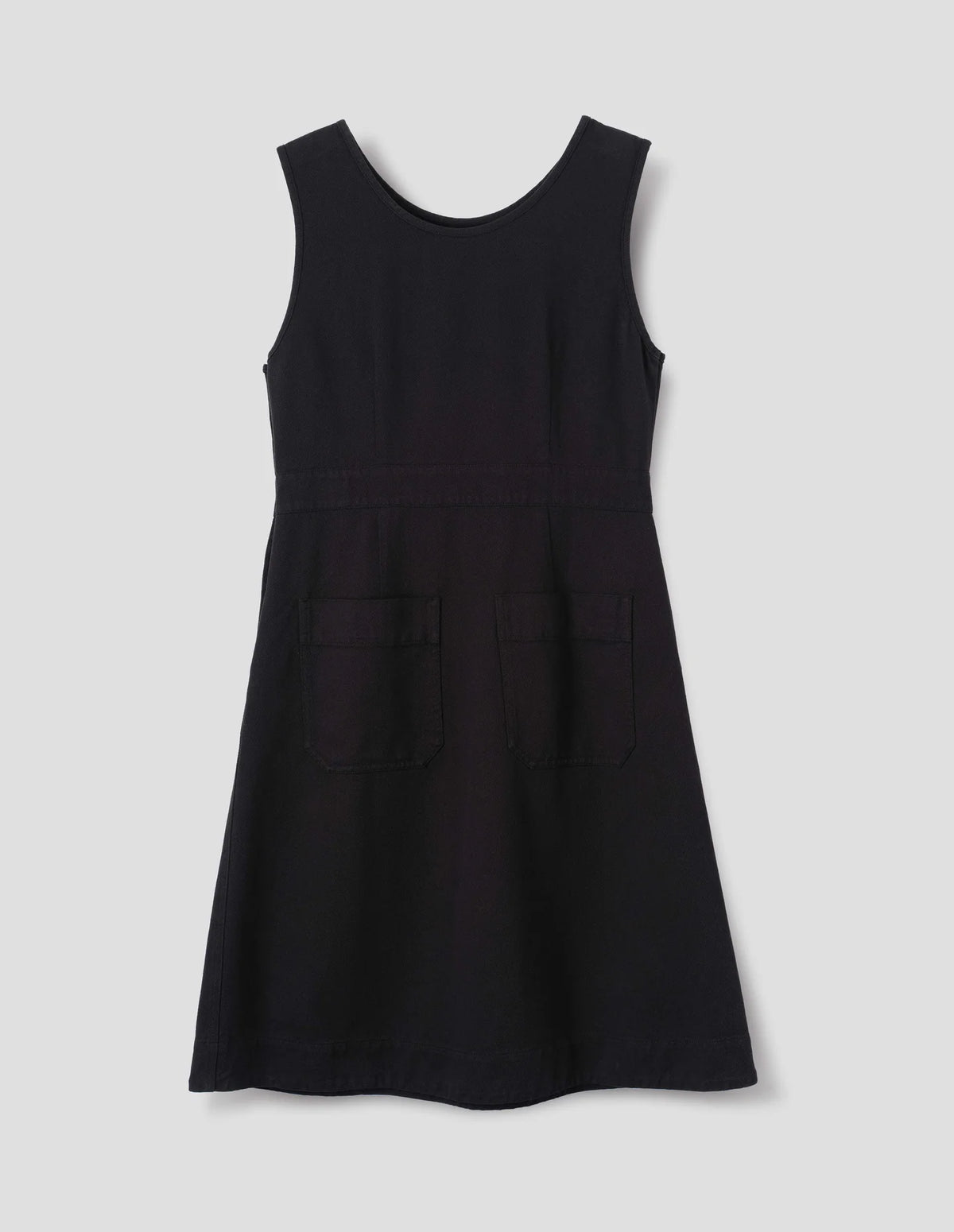 SLEEVELESS PINAFORE DRESS - BLACK