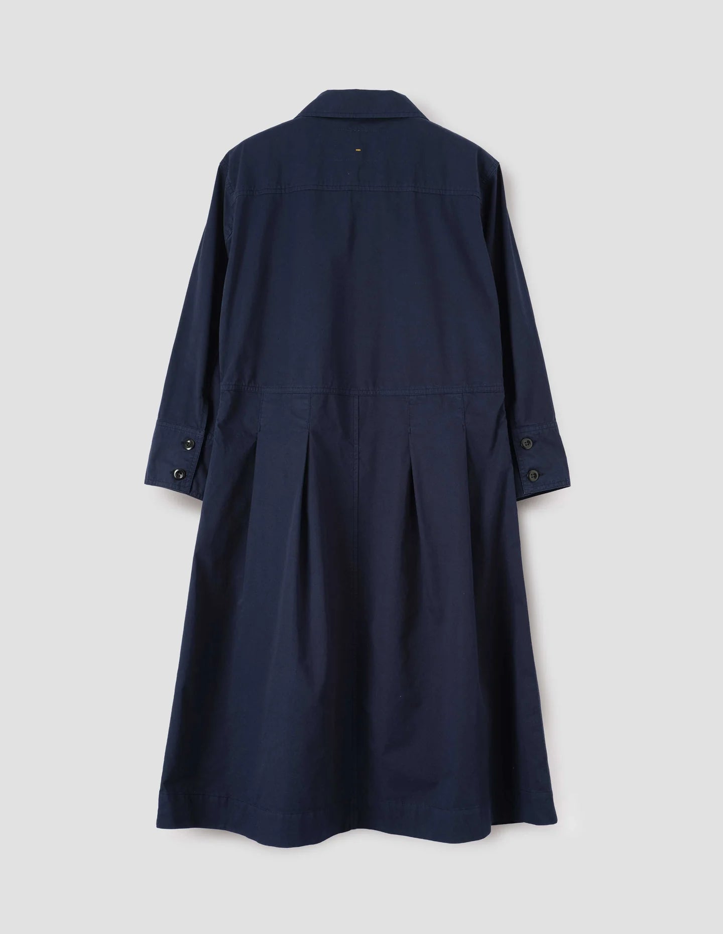 PLEATED SHIRT DRESS - DRY COTTON TWILL - MIDNIGHT