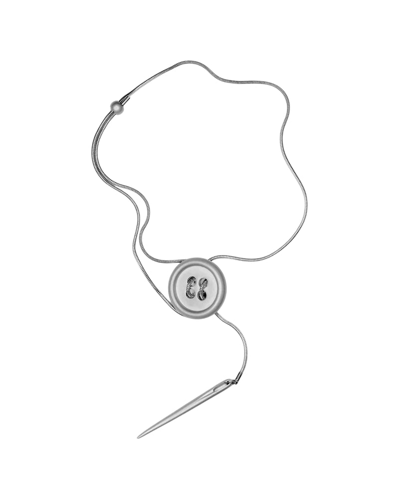 CUTE AS A BUTTON NECKLACE - SILVER