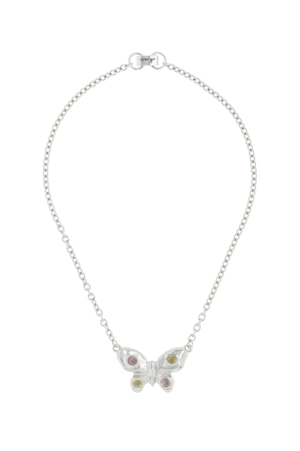 BUTTERFLY TROPICANA NECKLACE - WHITE BRONZE W/ ROSA LIMONCELLO