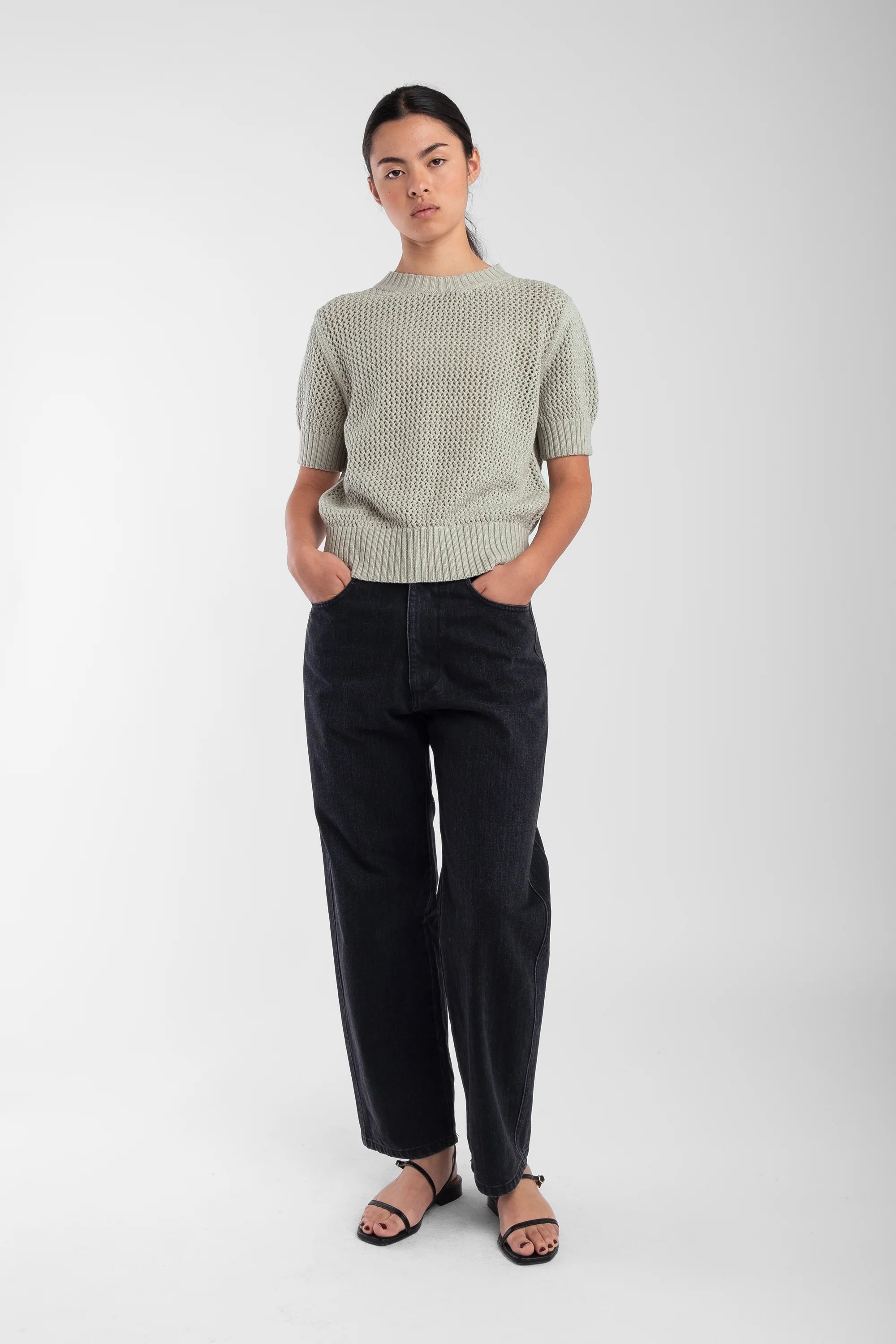 NET PULLOVER - MATCHA