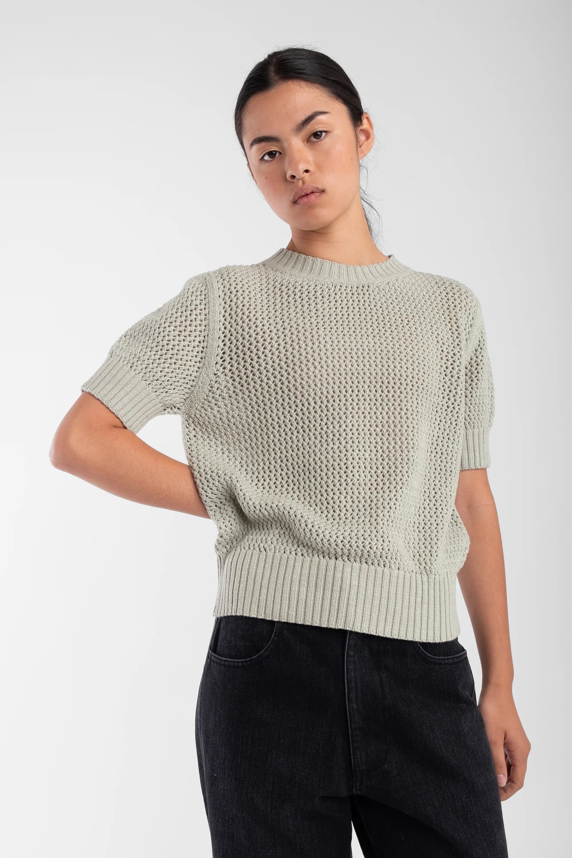 NET PULLOVER - MATCHA