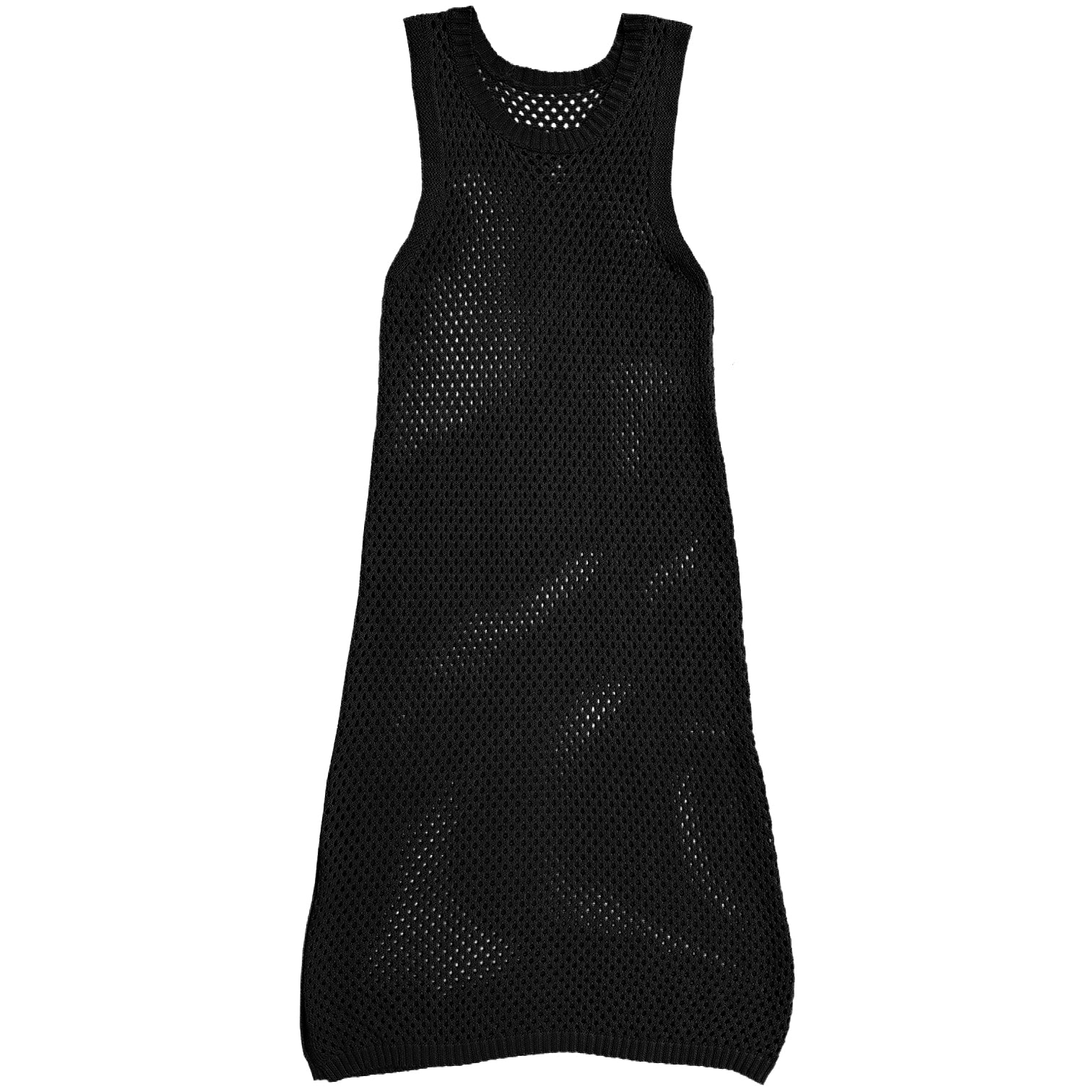 SAMPLE - OPEN KNIT DRESS - BLACK