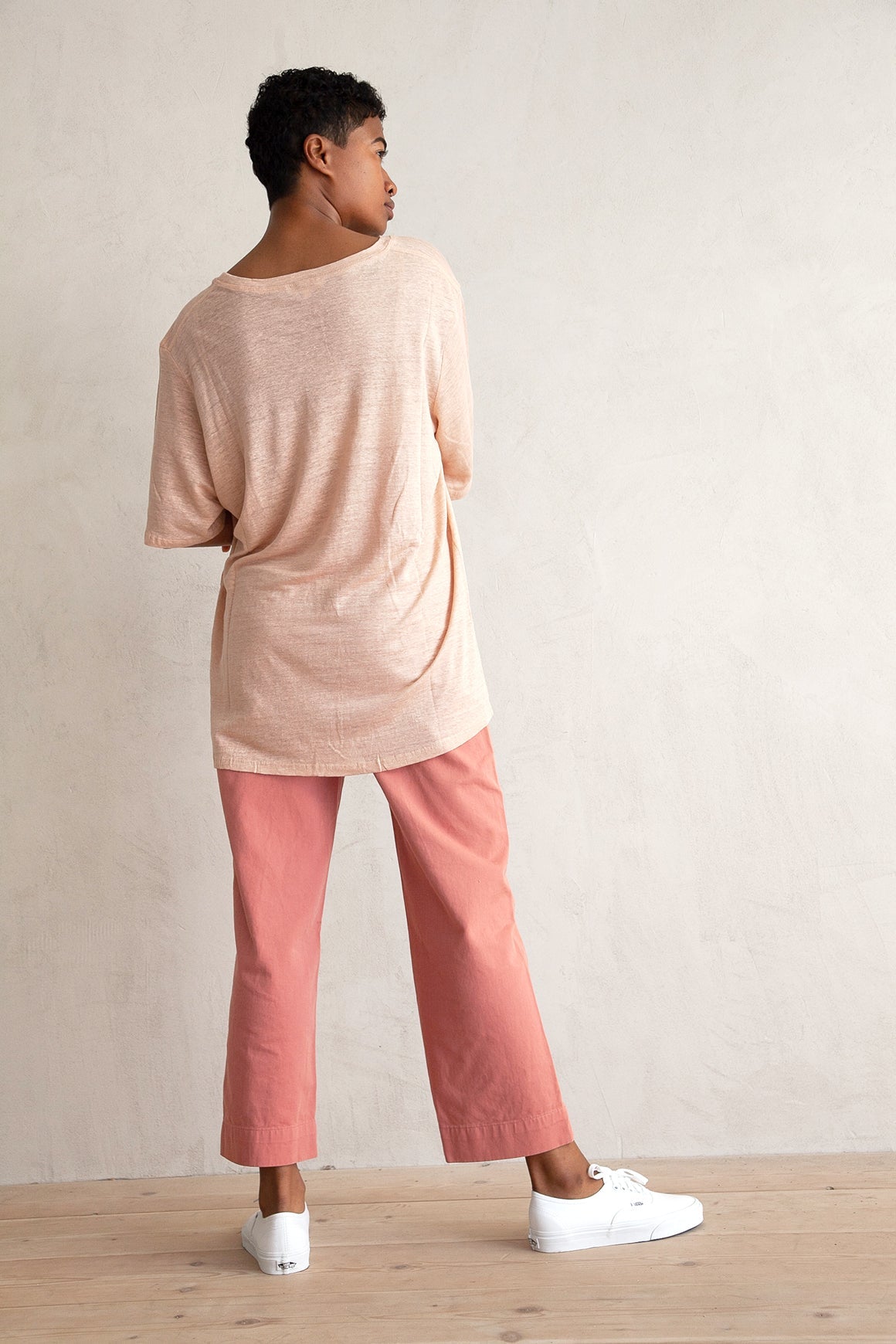 SAMPLE - LINEN OVERSIZED T-SHIRT - CREAM