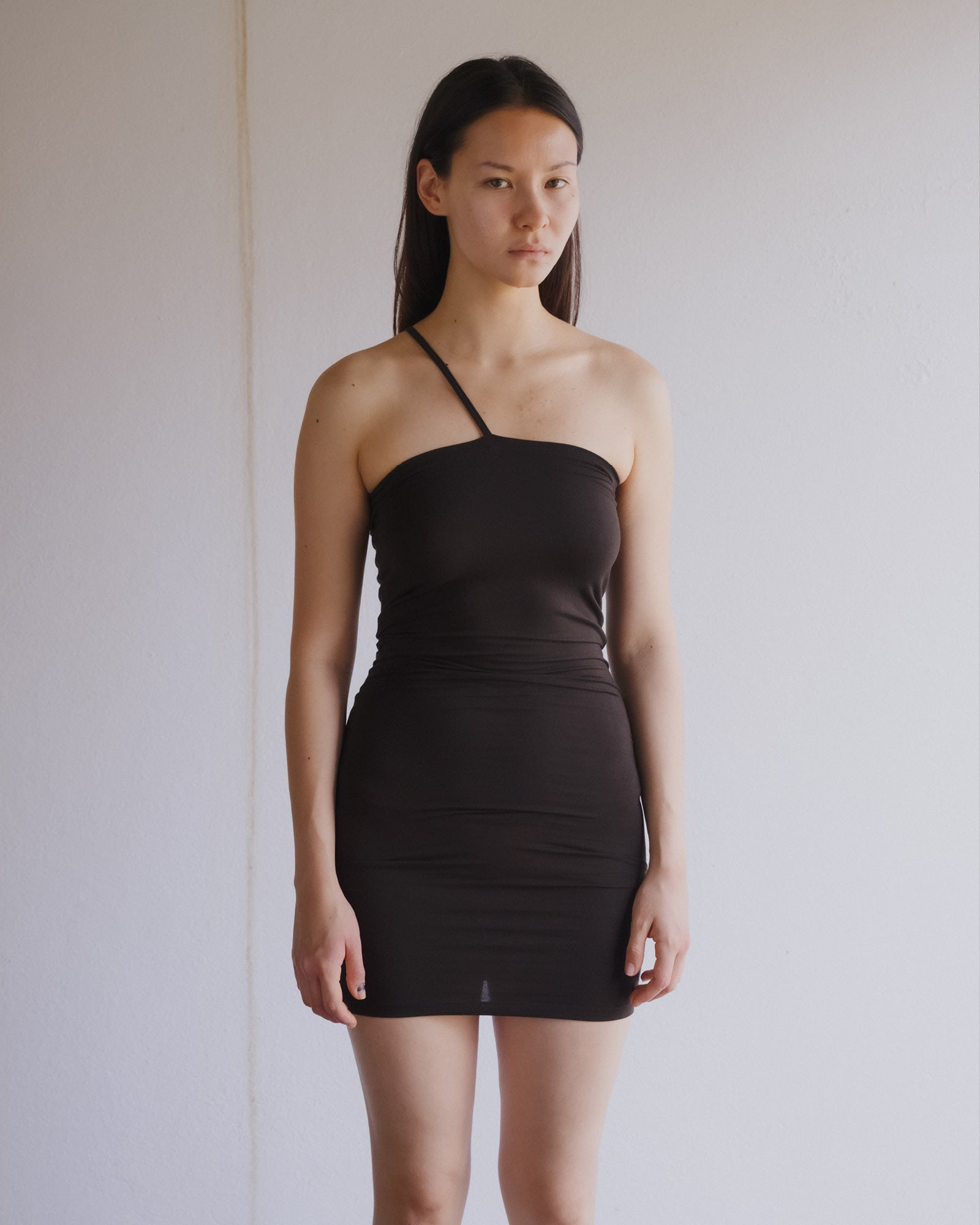 NIDA ONE STRAP DRESS - BLACK