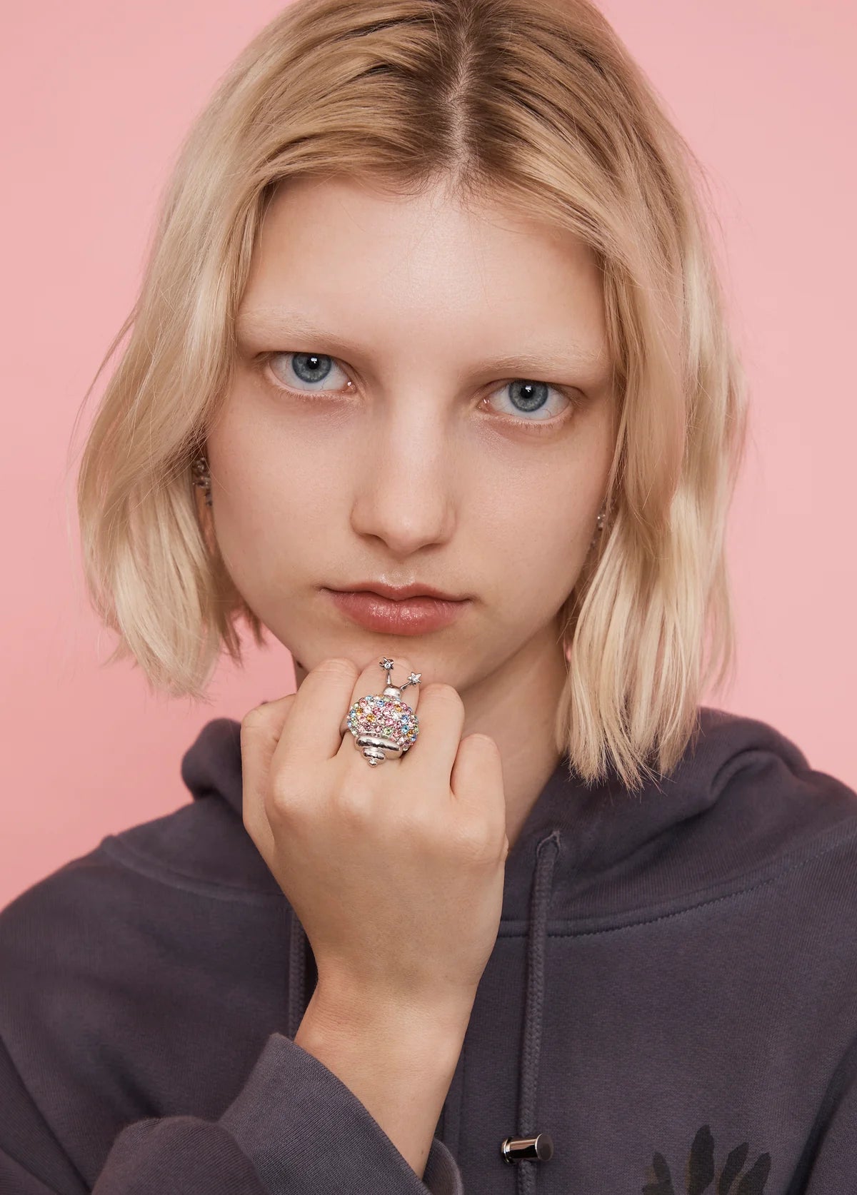 SNAIL RING - SILVER PASTEL