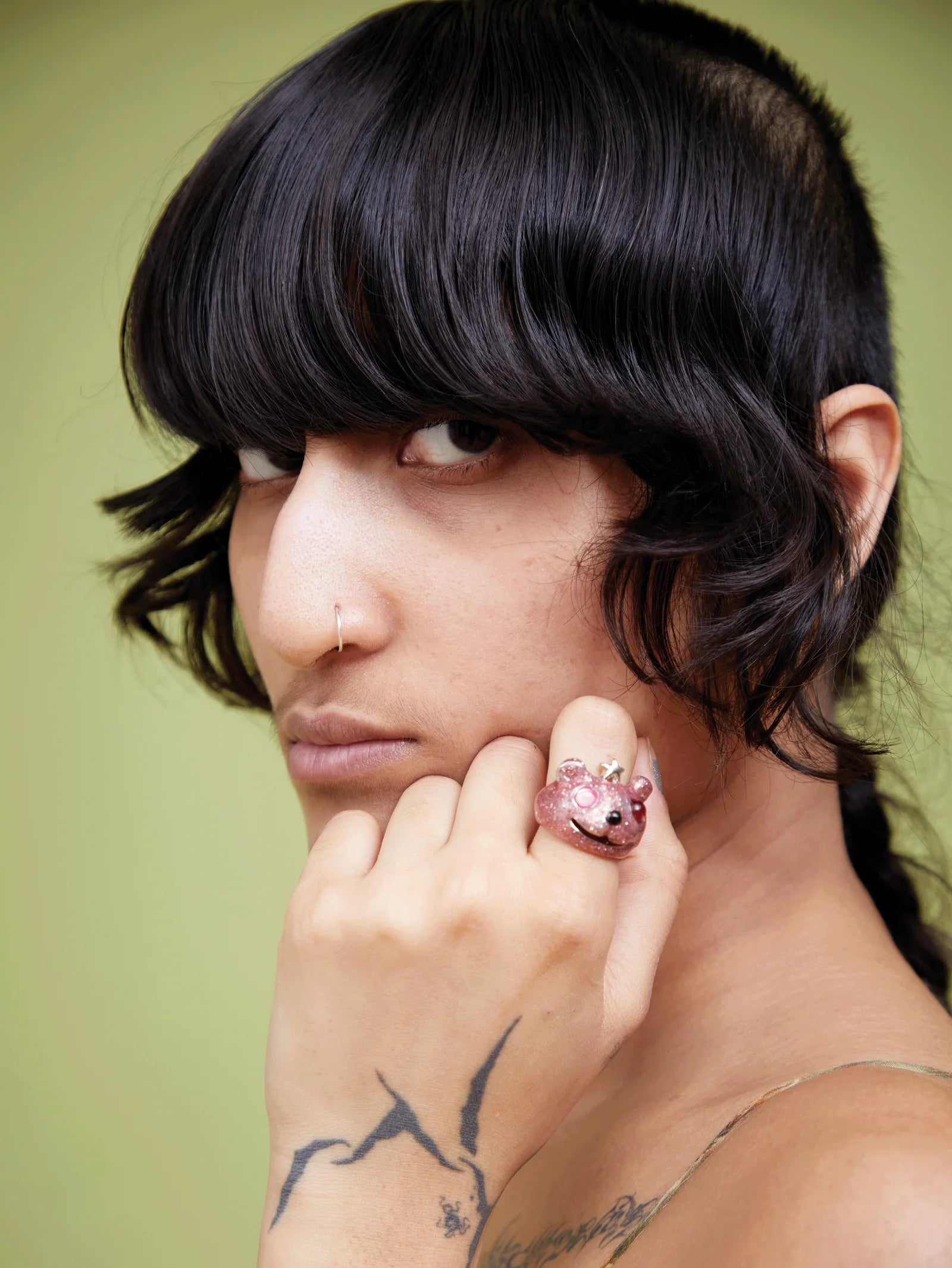 PRINCESS BEAR RING - ROSE GLITTER