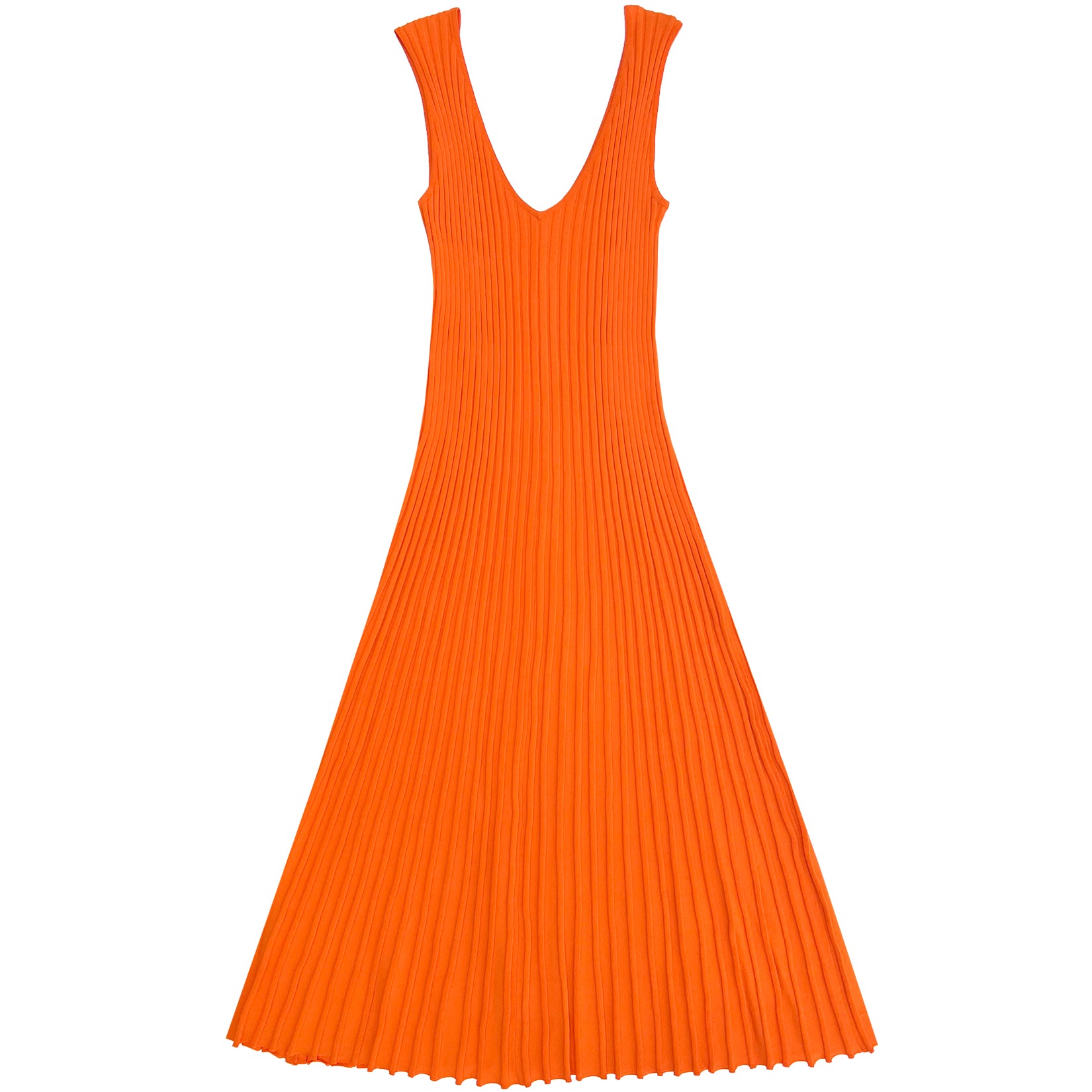 SAMPLE - KNIT PLEATED DRESS - ORANGE