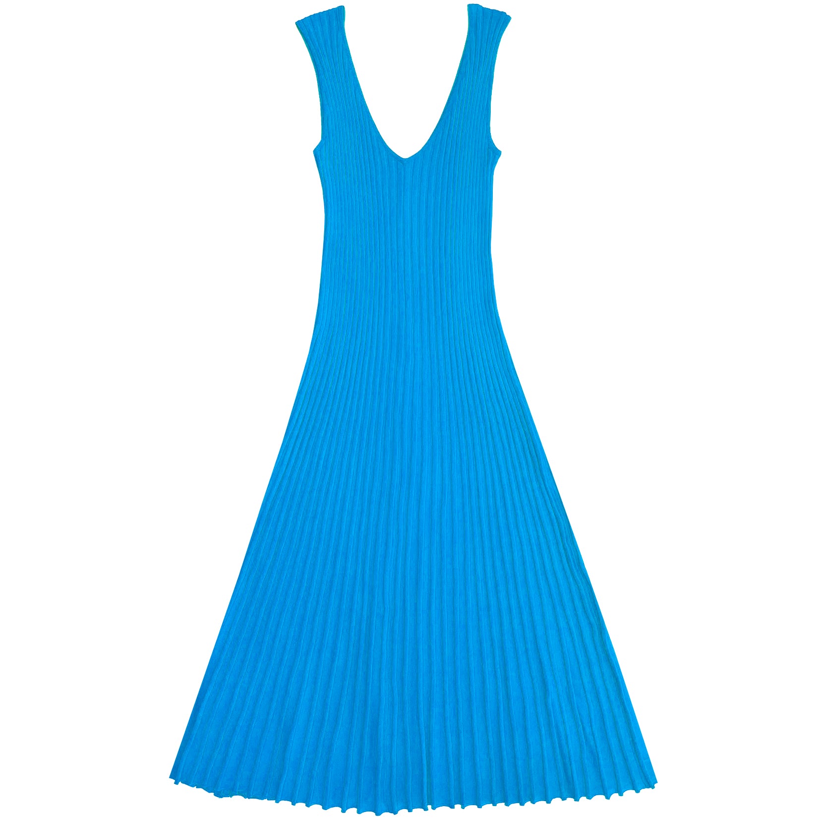 KNIT PLEATED DRESS - TEAL