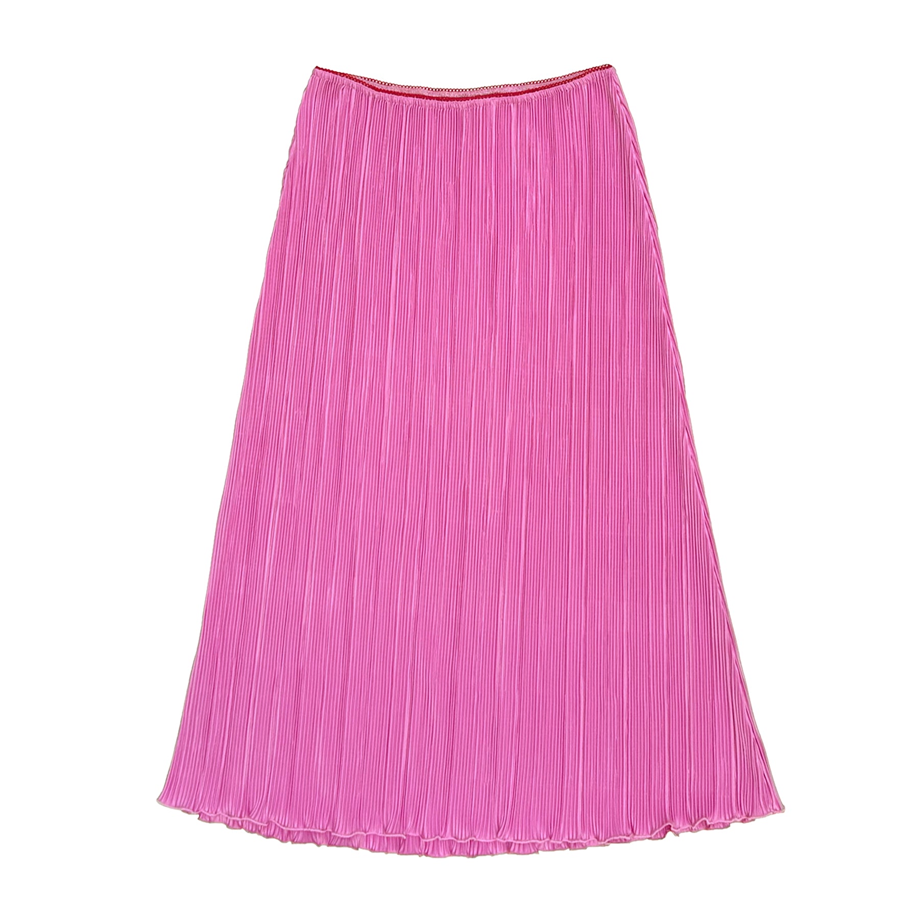 PLEATED SLIM MIDI SKIRT - PINK