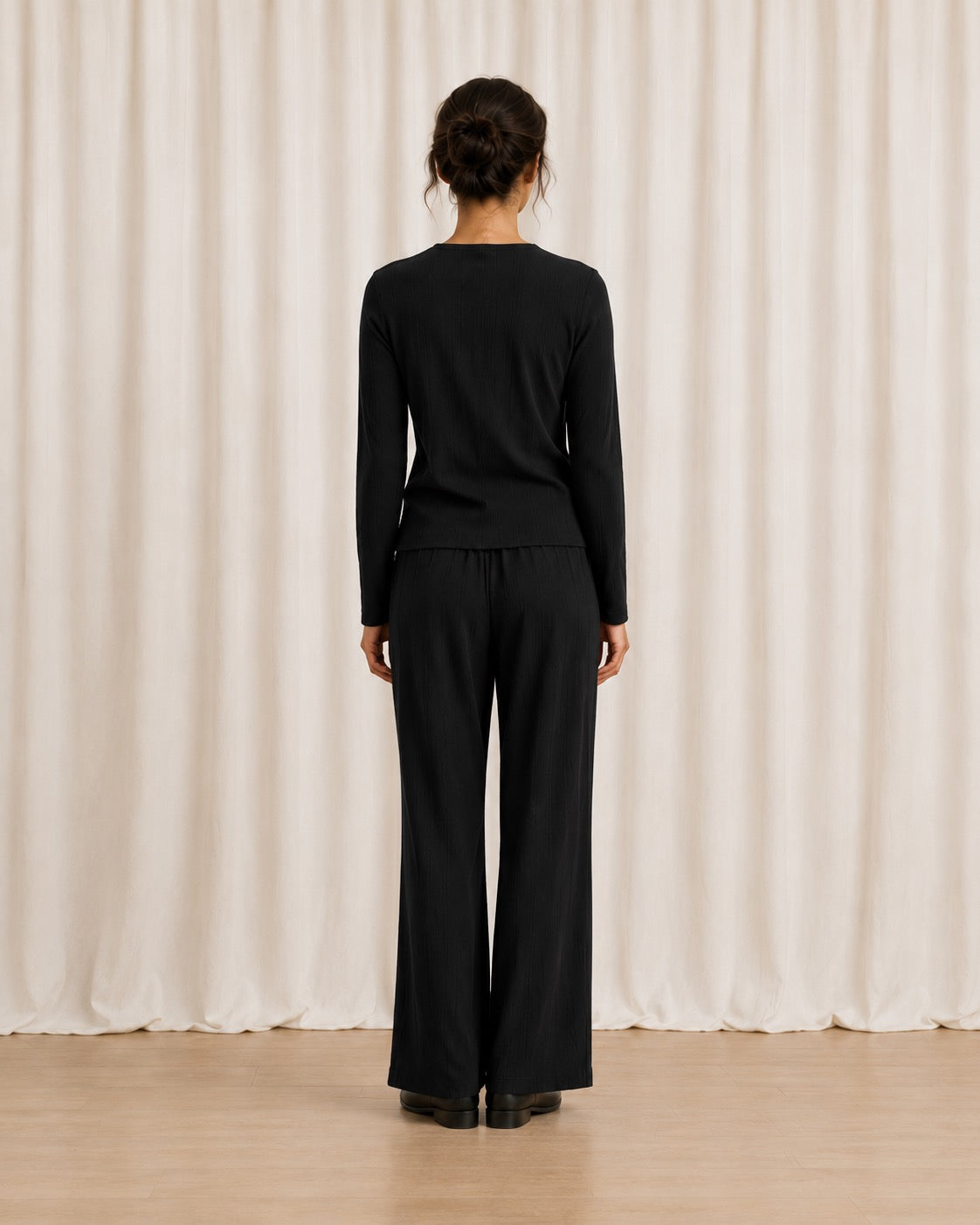 SAMPLE - POINTELLE PANT - BLACK