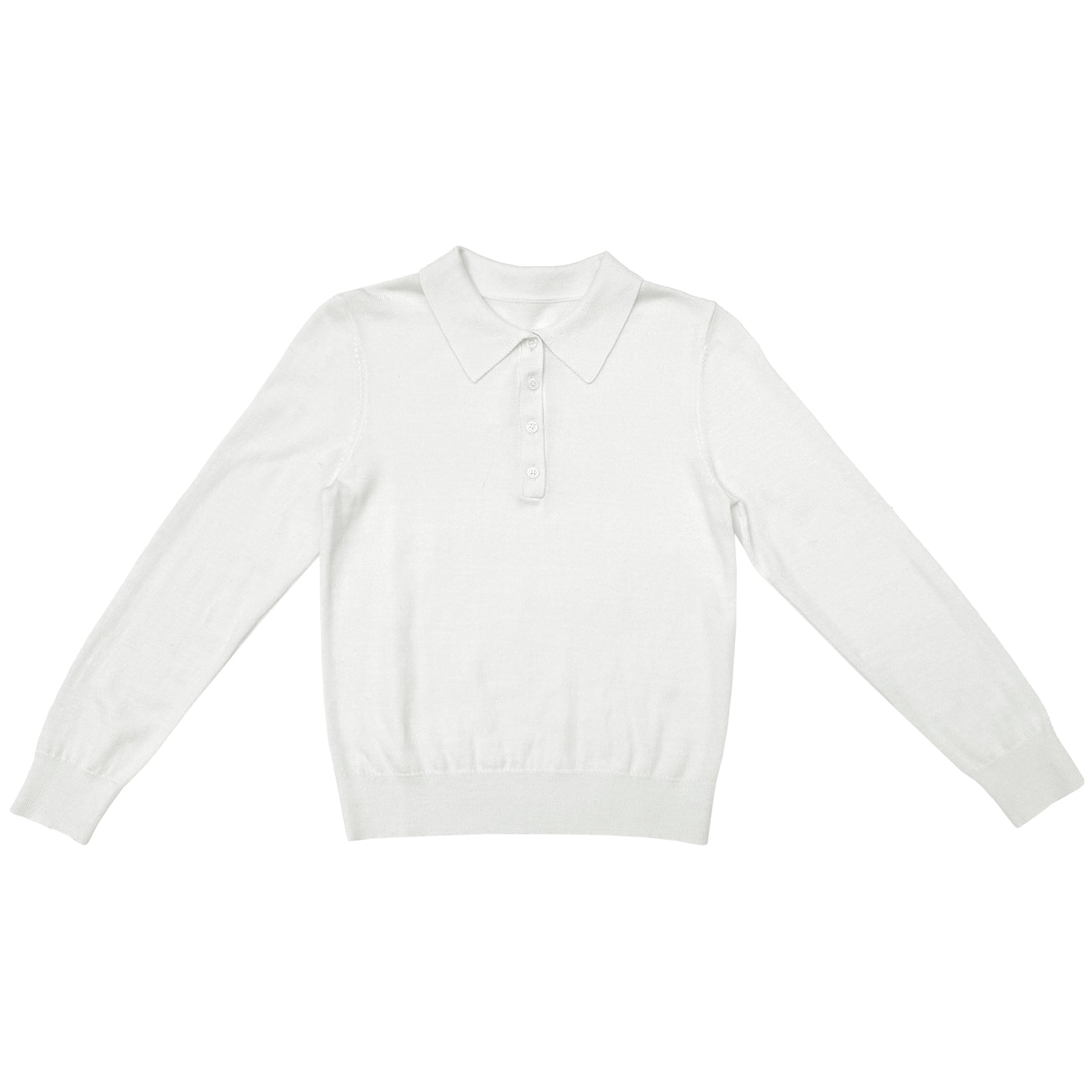 FITTED POLO PULLOVER - CREAM