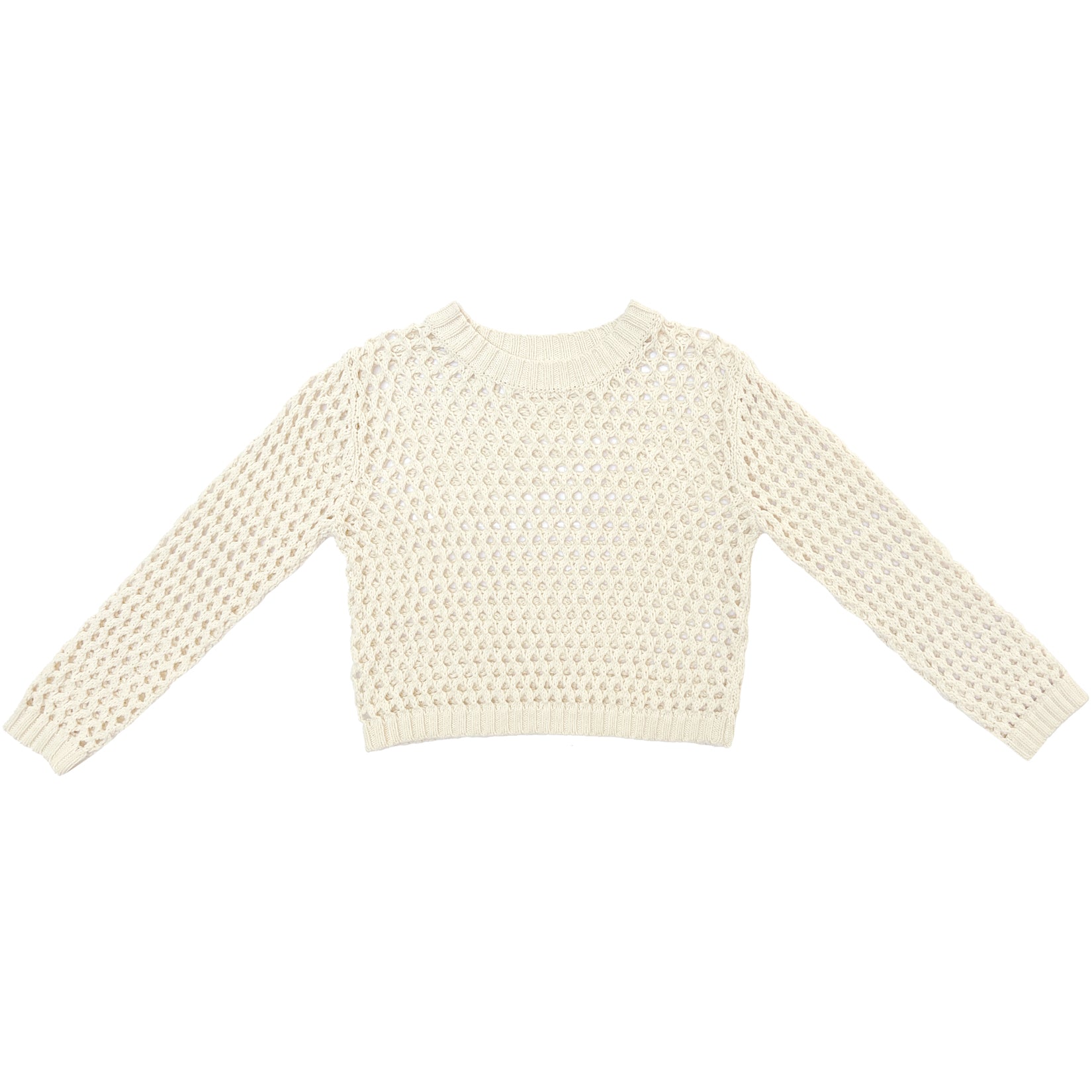 OPEN KNIT PULLOVER SWEATER CREAM