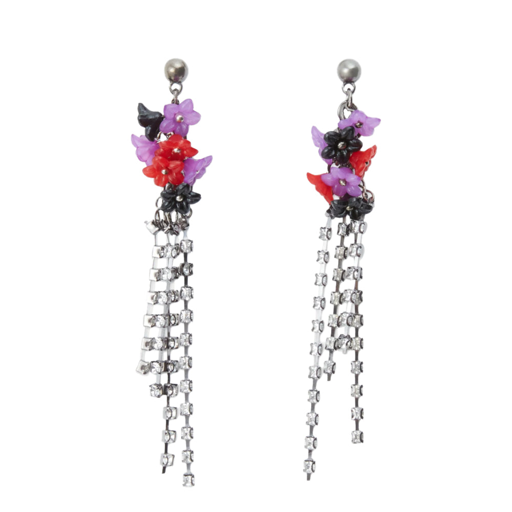 FLOWER BOUQUET EARRINGS - HOT PINK MULTI