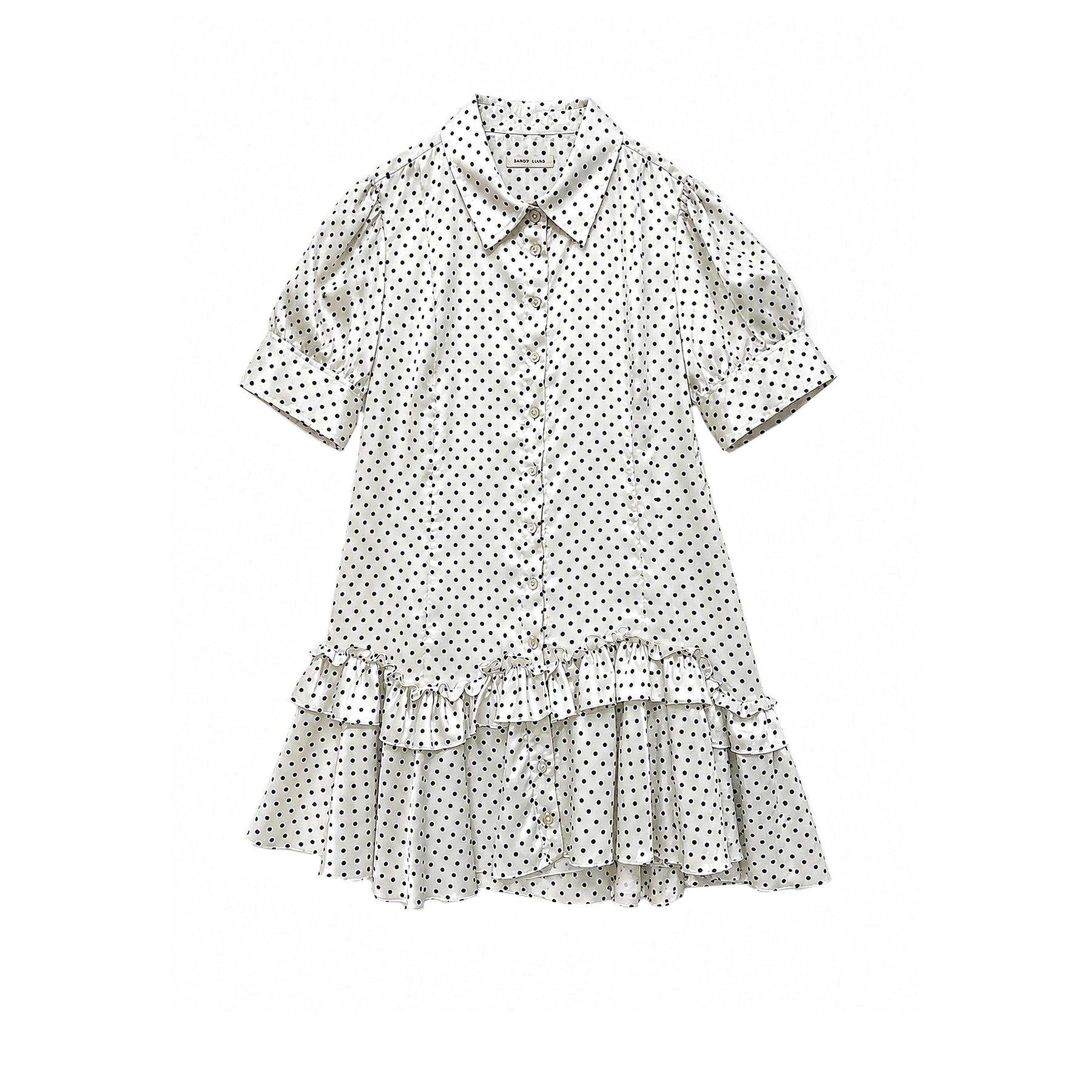 SNOOD DRESS - WHITE POLKA DOT