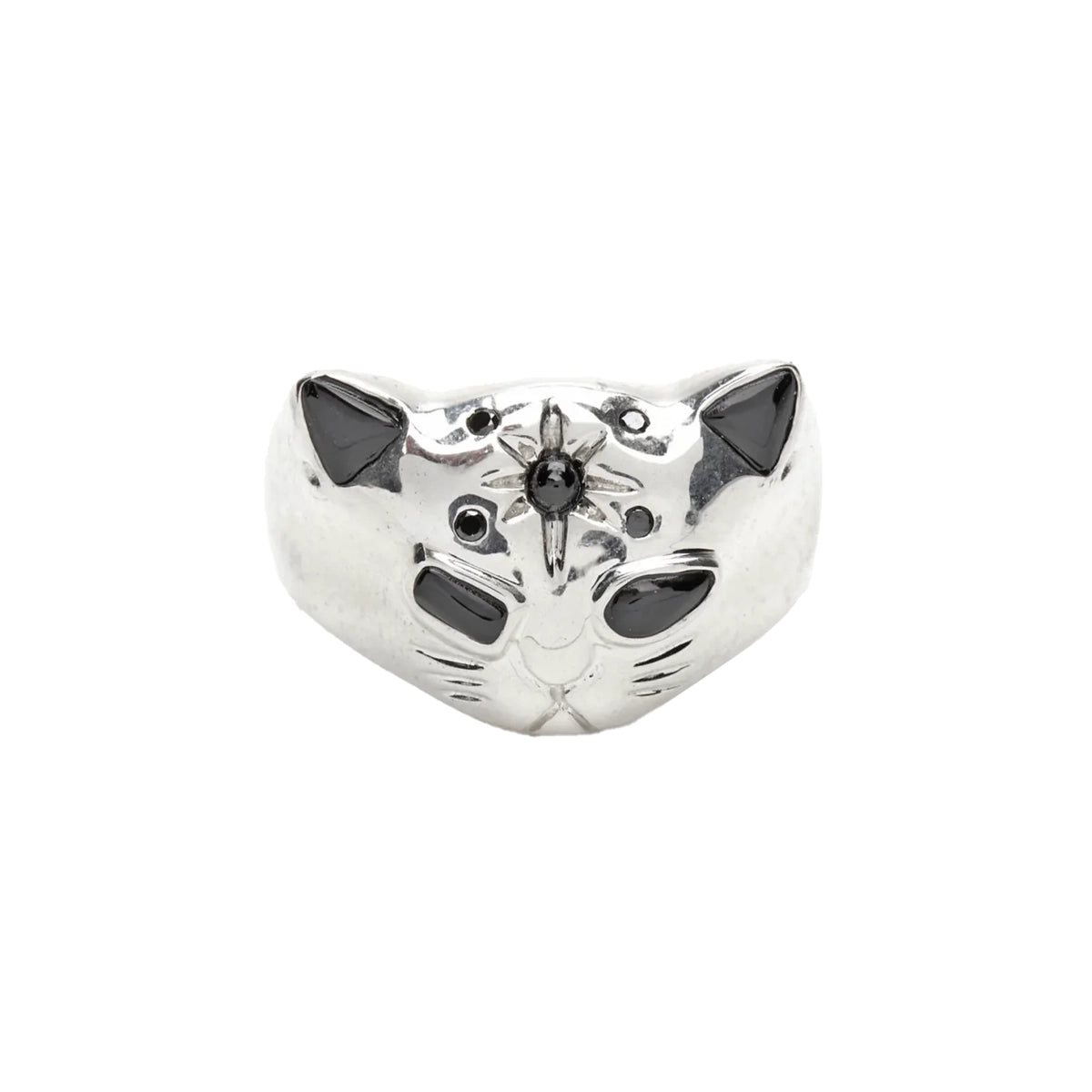 WILDCAT RING - STERLING SILVER & ONYX
