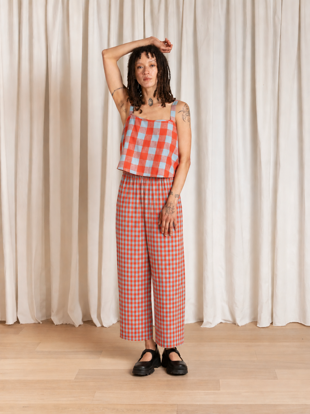 ELASTIC PANT - POPPY/FUCK ICE SMALL PLAID