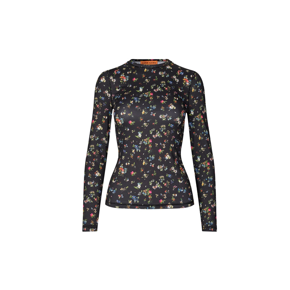ELASTIC LONG SLEEVE TOP - MAGNOLIA GARDEN