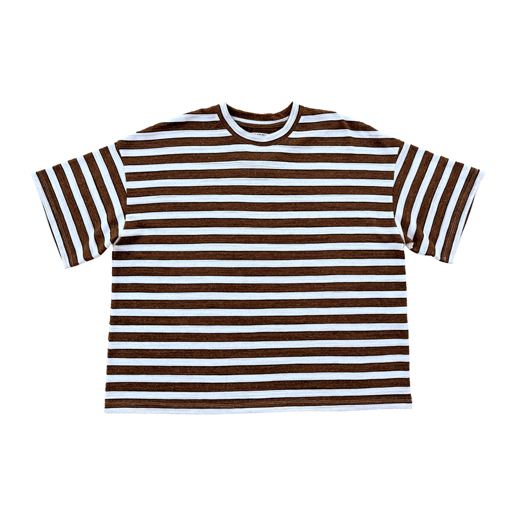 OVERSIZED T-SHIRT - BROWN/WHITE STRIPE