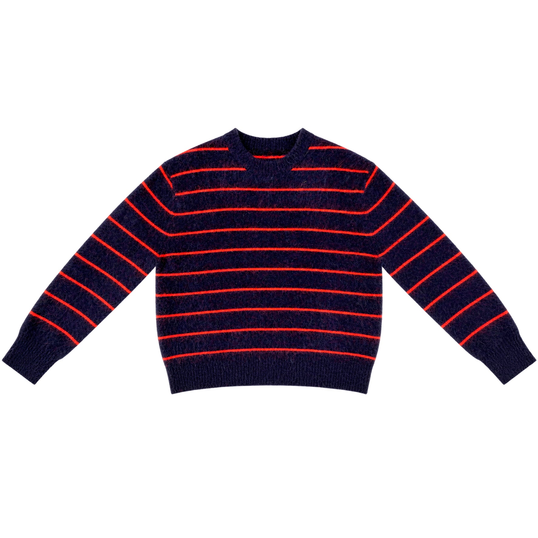 OVERSIZED MOHAIR PULLOVER - NAVY/POPPY STRIPE