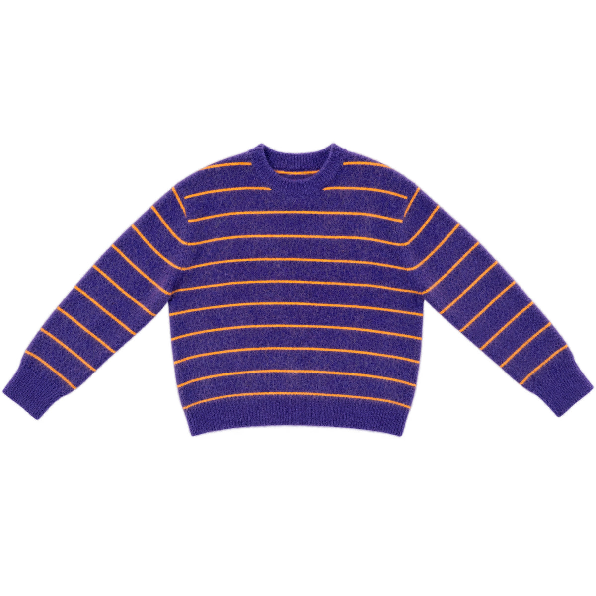 OVERSIZED MOHAIR PULLOVER - PURPLE/MARIGOLD STRIPE