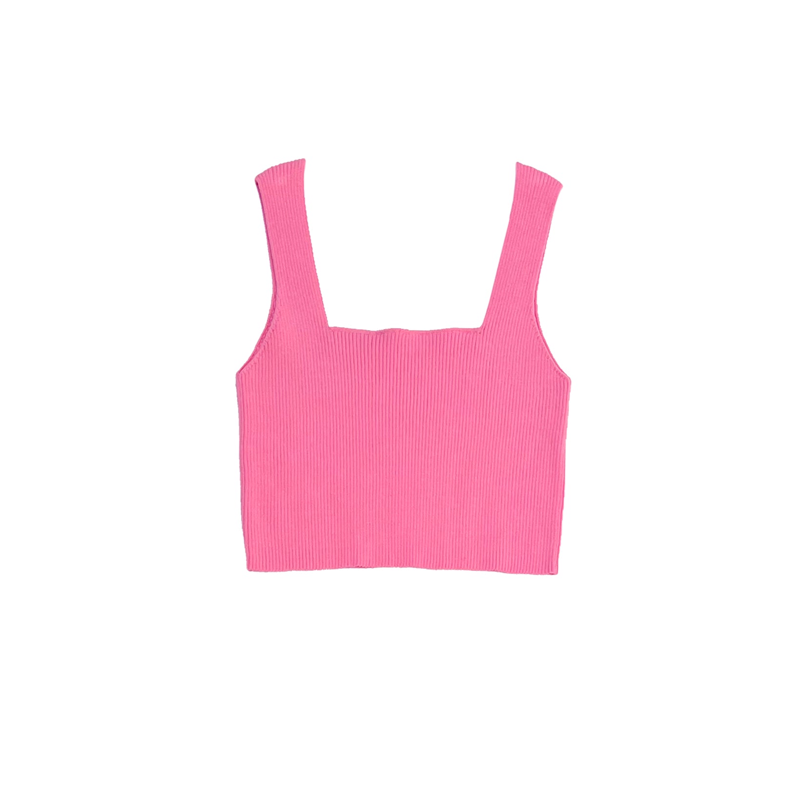 KNIT CROP TANK - BUBBLEGUM