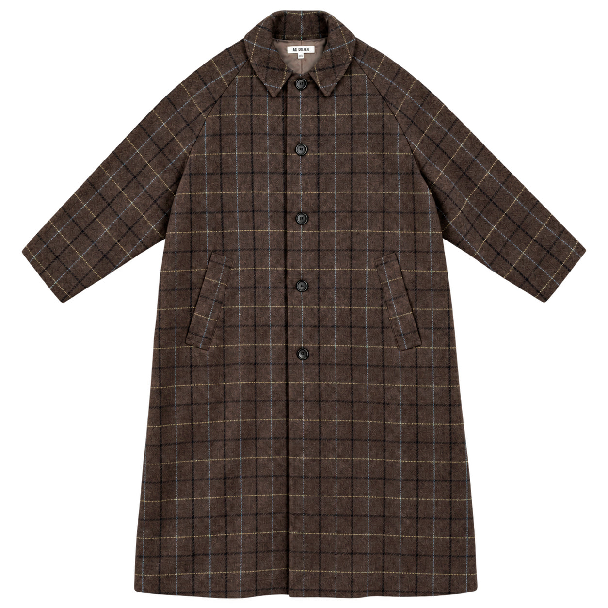 NEW WOOL TRENCH - TAUPE MULTICOLOR PLAID