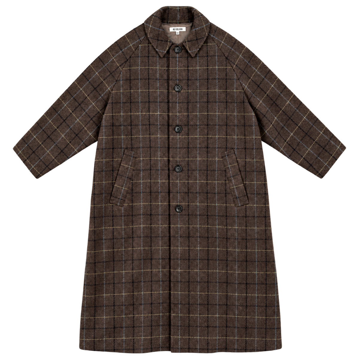 NEW WOOL TRENCH - TAUPE MULTICOLOR PLAID