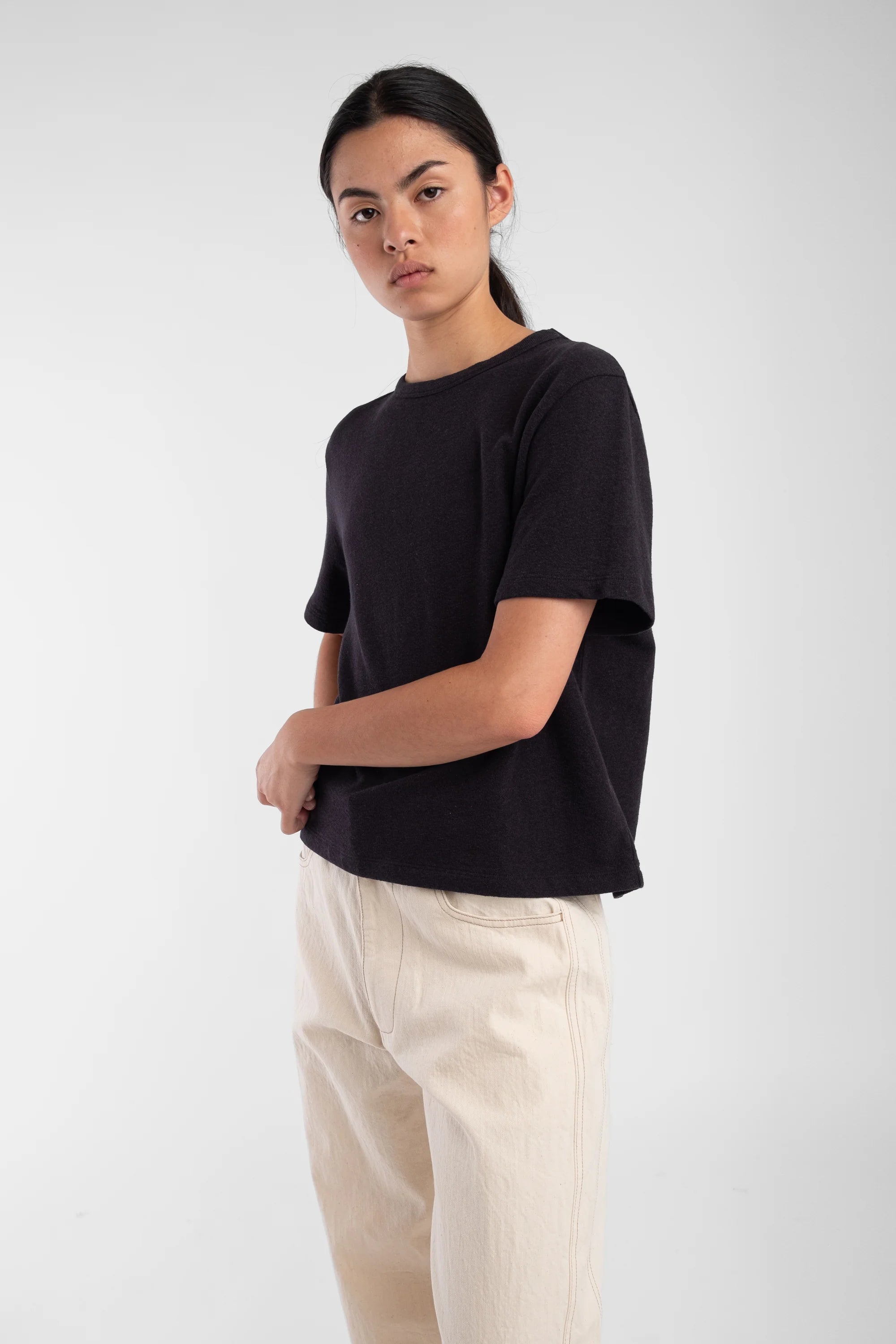 TERRY TEE - FADED BLACK