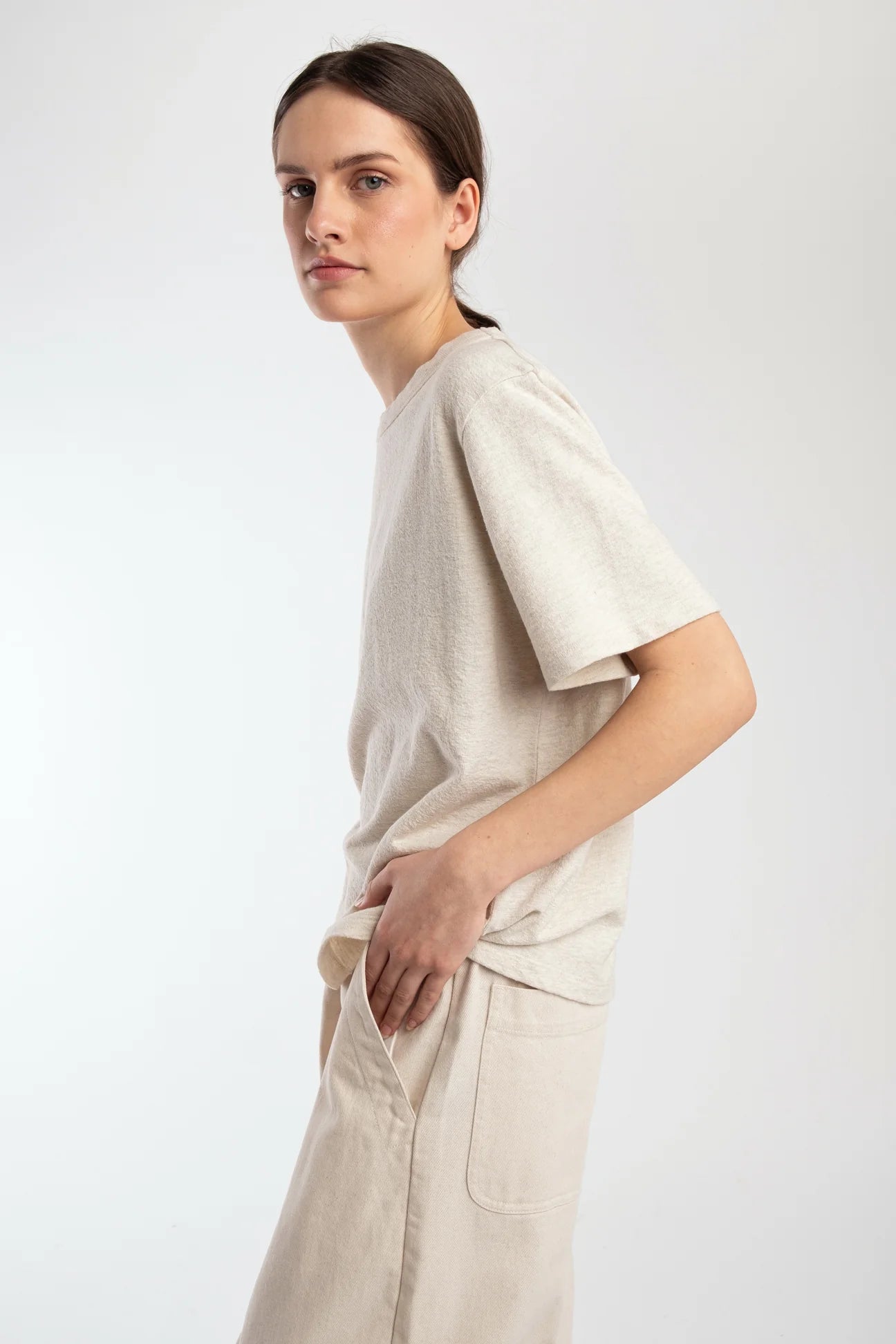 TERRY TEE - OATMEAL