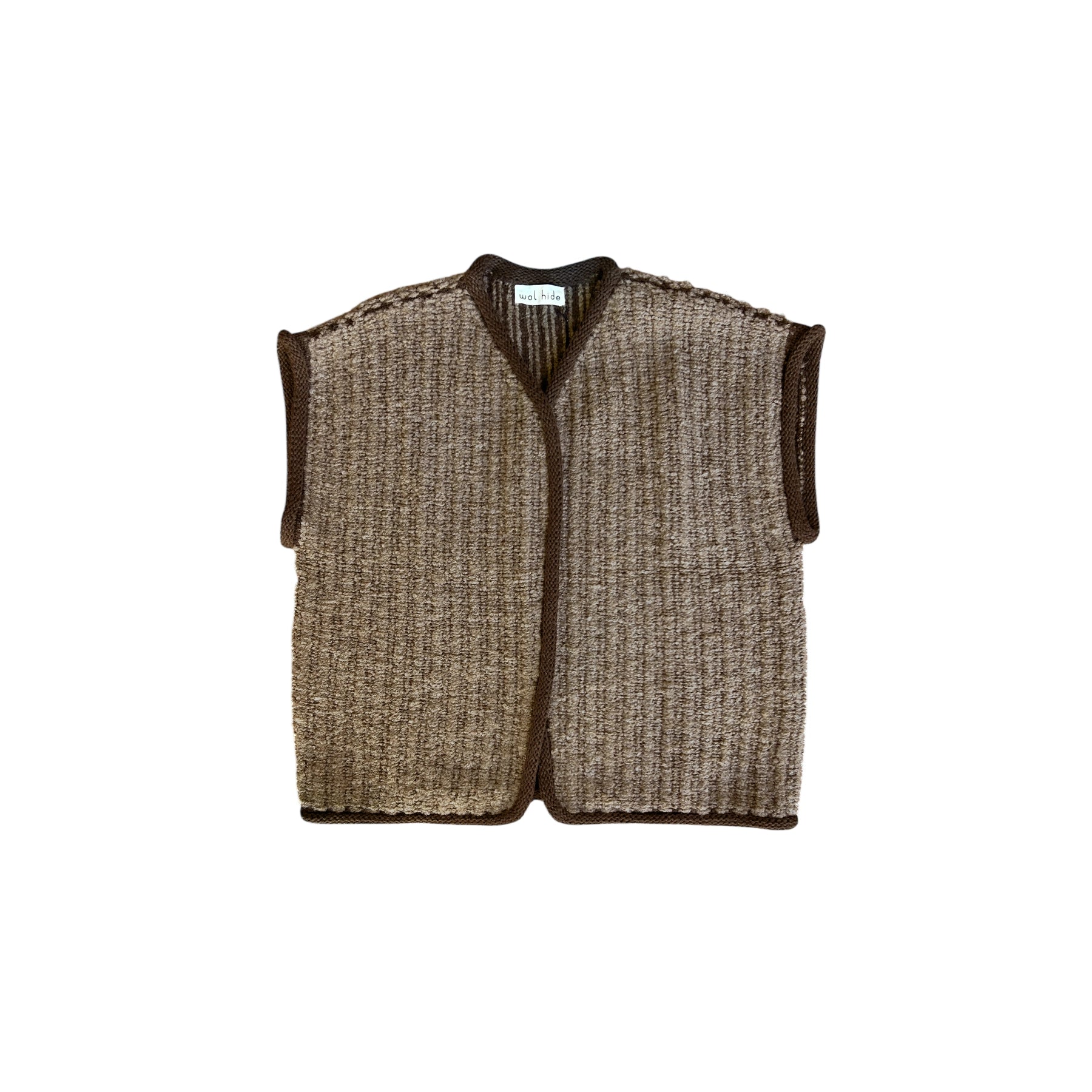KNIT WEAVE VEST - LOAM