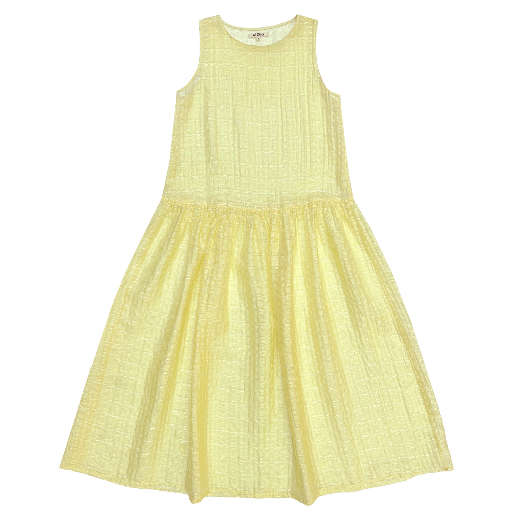 SAMPLE - DROP WAIST TANK DRESS - LEMON