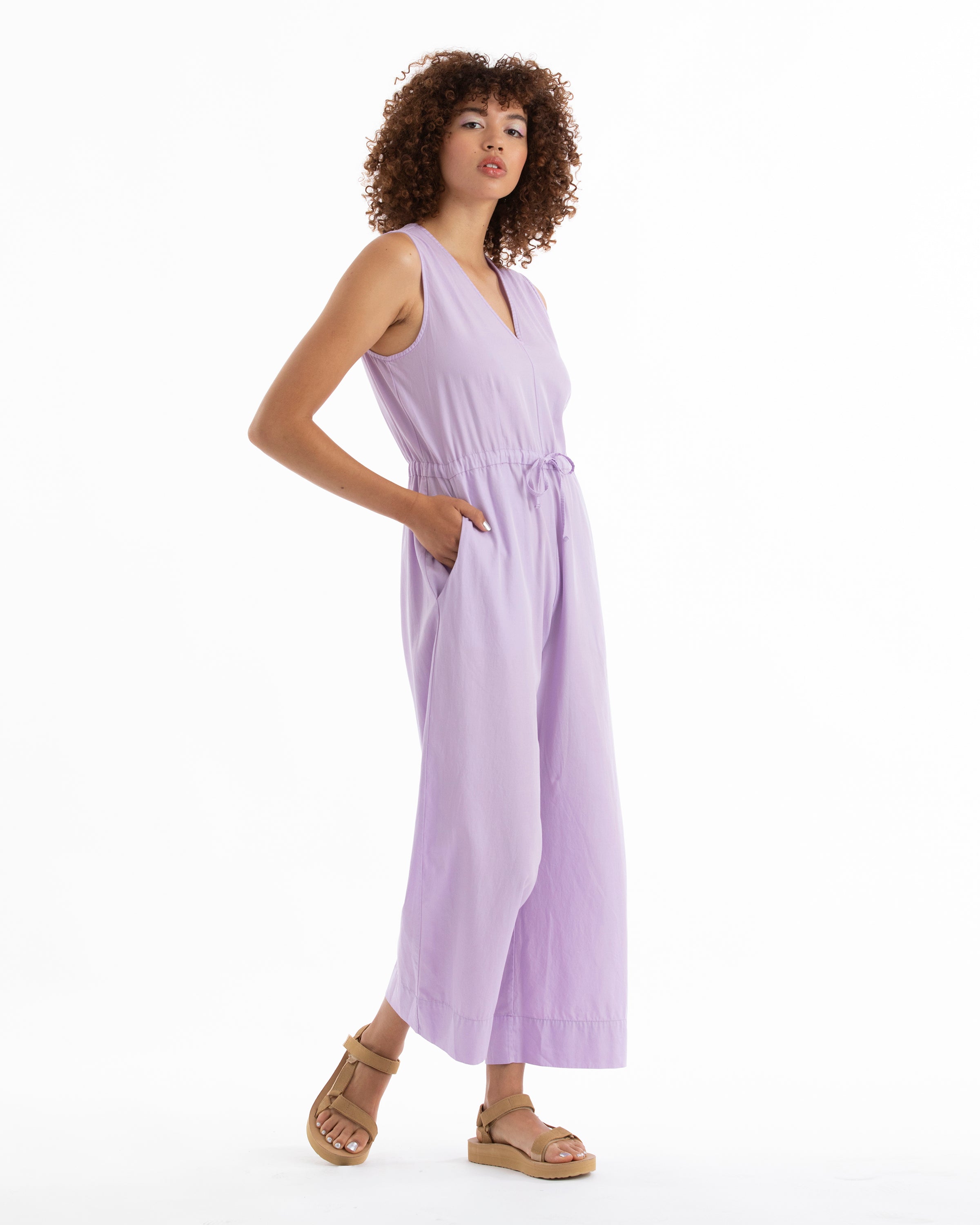 SAMPLE - COTTON SLIT-BACK JUMPER - LILAC