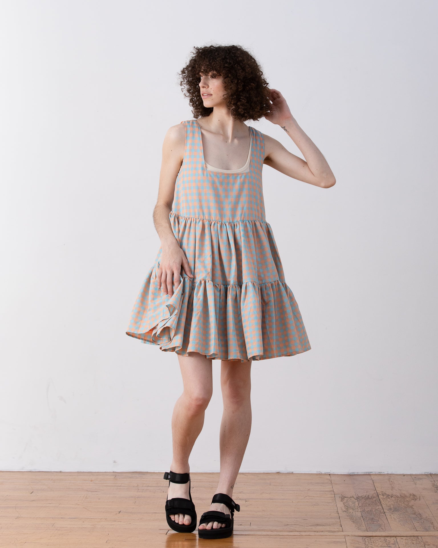 SAMPLE - FULL TANK DRESS - SHERBET GINGHAM
