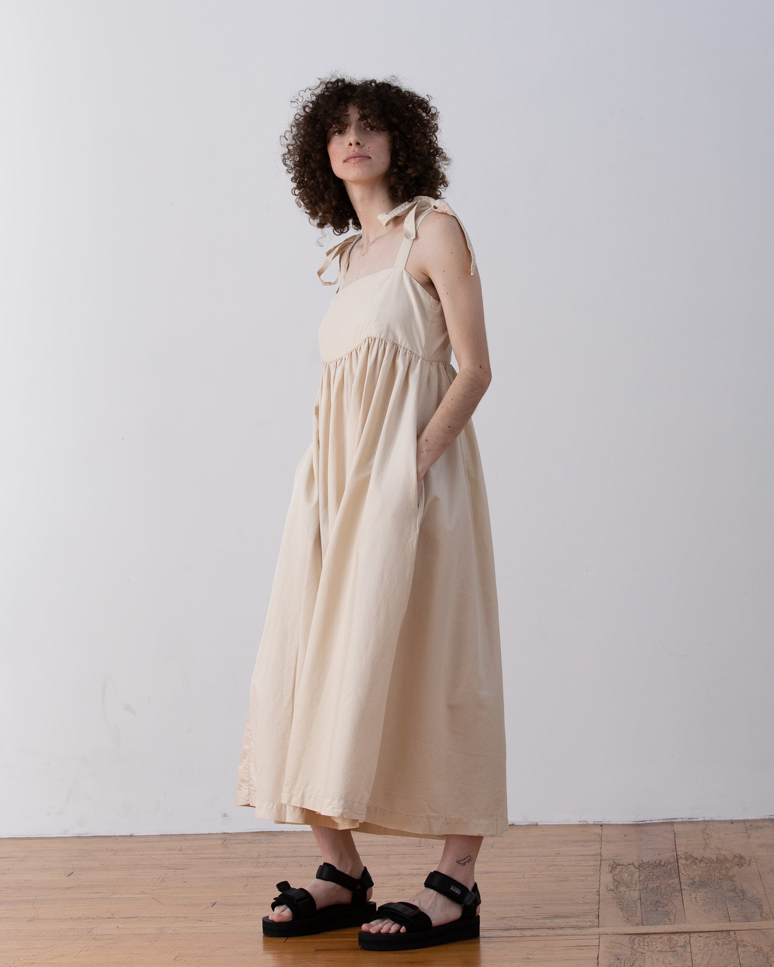 SAMPLE - TIE STRAP DRESS - BLACK